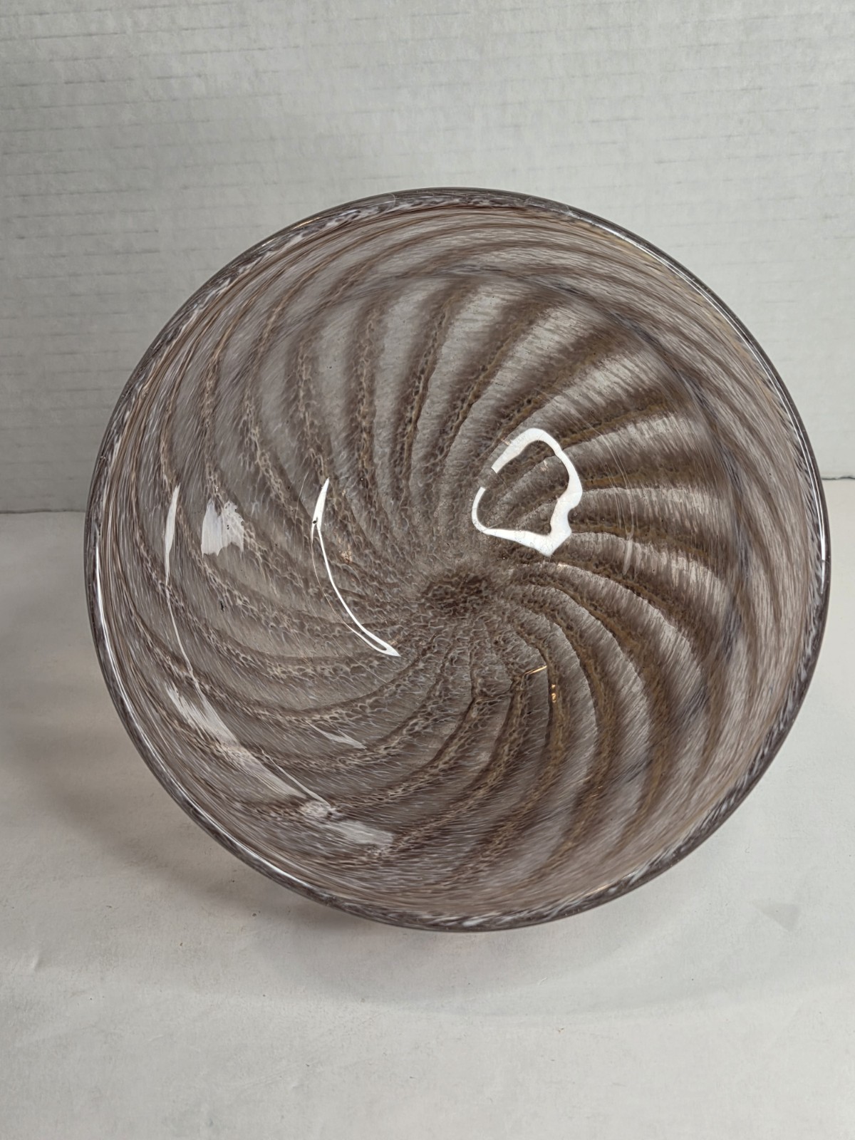 Purple Swirl Hand Blown Art Glass Vase Signed 5″