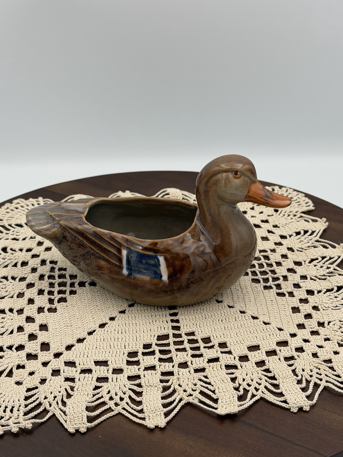 VINTAGE ROSEMEADE DAKOTA POTTERY HEN MALLARD ASHTRAY