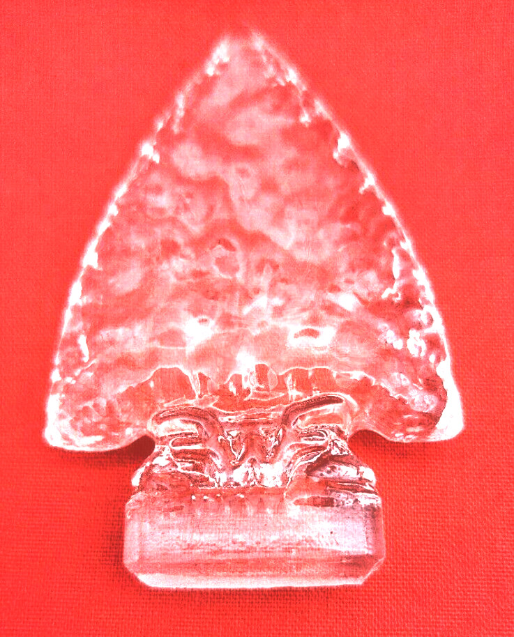 Wilkerson Crystal Clear Solid Arrowhead Indian Arrow Head Art Glass Figurine