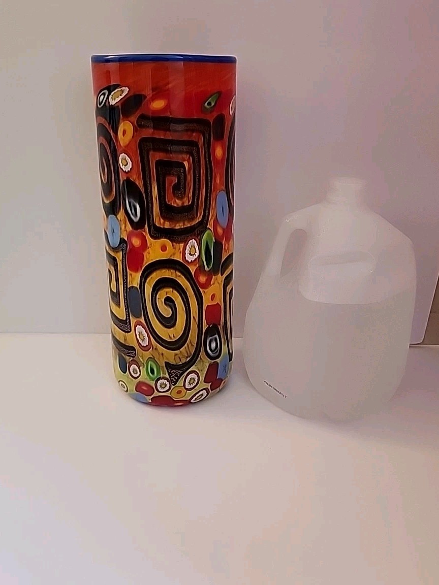 Mad Art Signed Glass Vase 2004 14″ Excellent