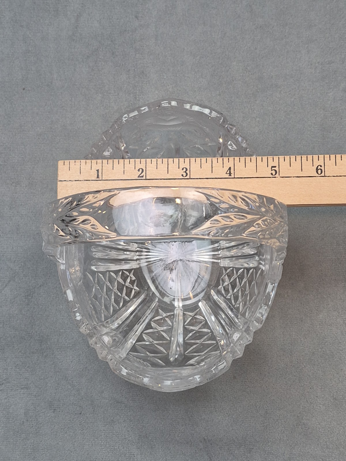 Annahutte Bleikristall Cut Crystal 24% lead Glass Basket Vintage