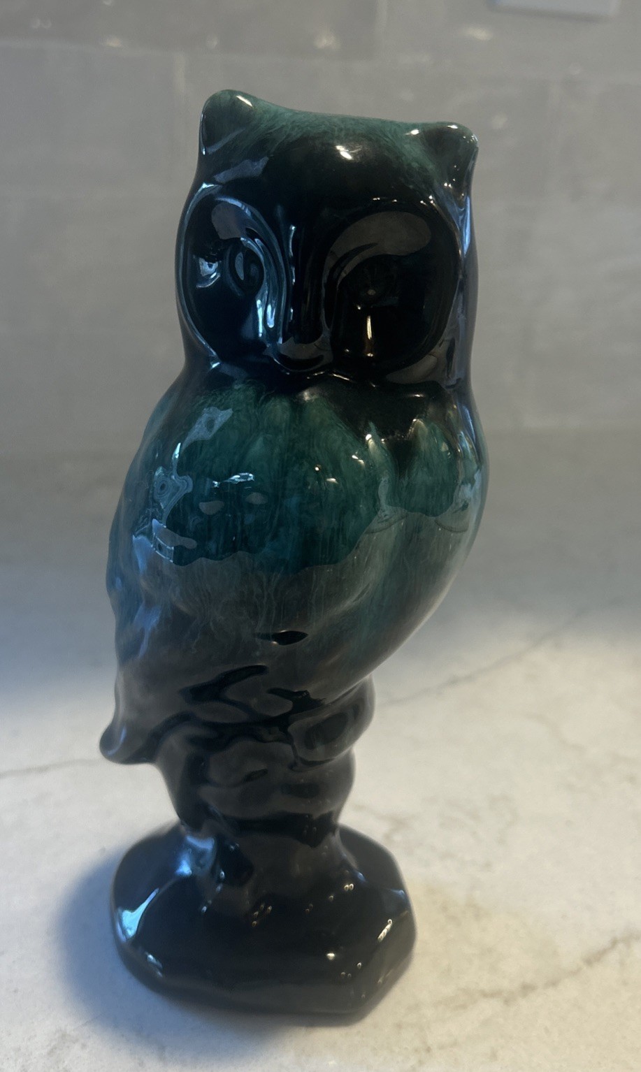 Th. MCM Blue Mountain Pottery Canada Owl Figurine 7.5”