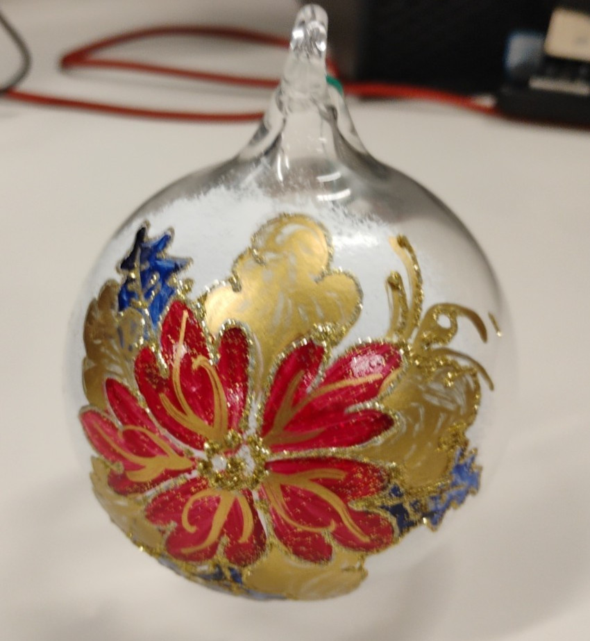 Vetro Soffiato Lavorato Amano Soffieria Parise Hand Painted Ornament – Italy
