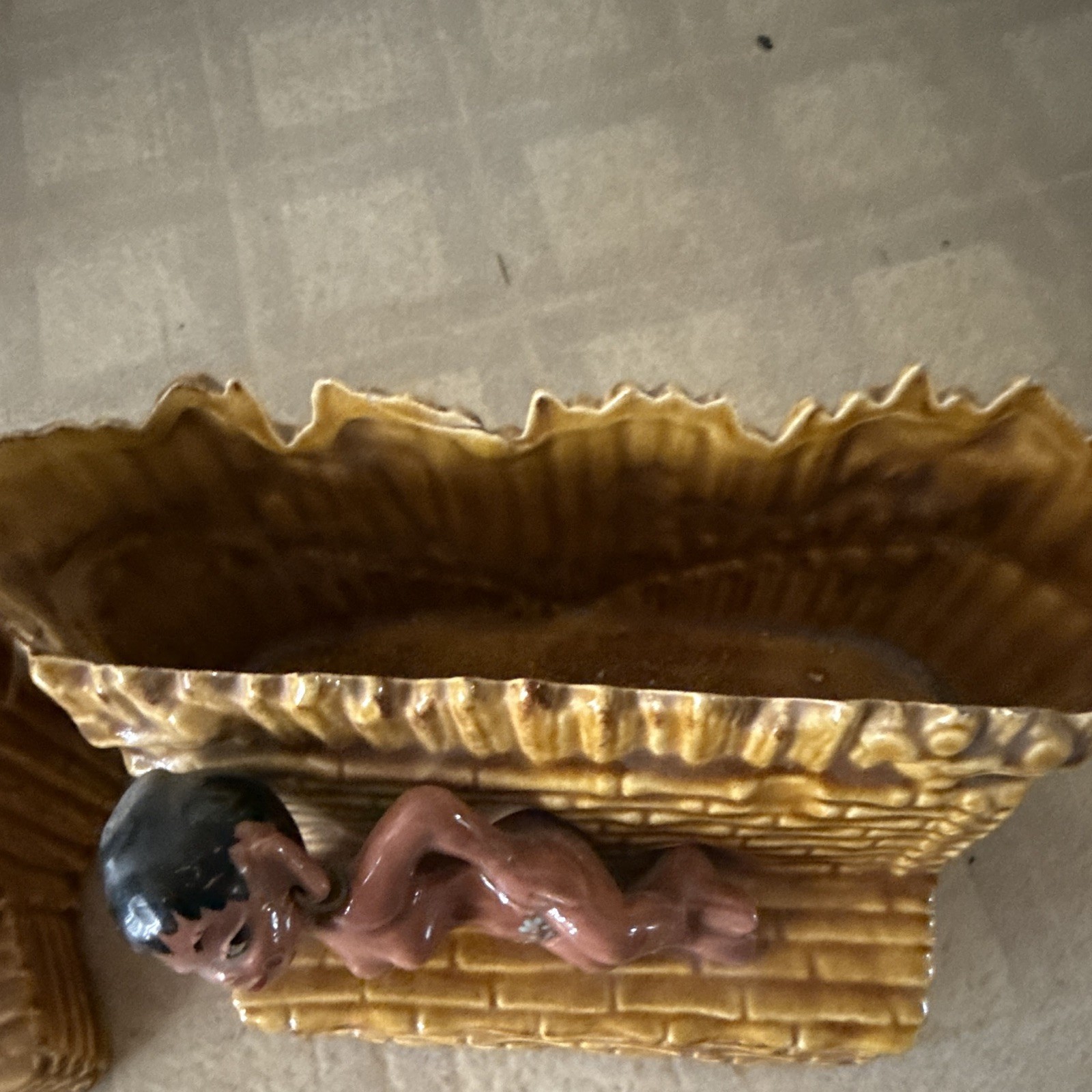 VINTAGE MID CENTURY GILNER HAPPY CANNIBAL ISLAND HAWAIIAN BOY & GIRL PLANTER