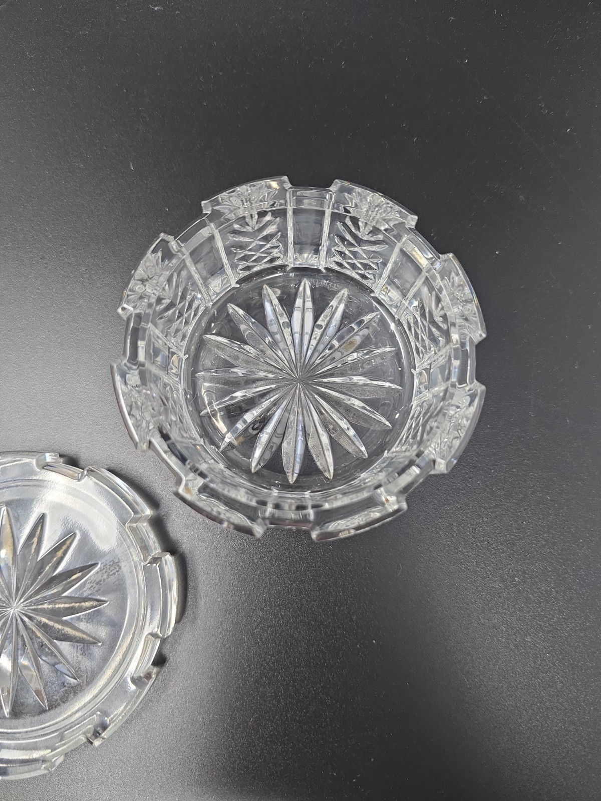 Waterford Crystal Round Lidded Trinket Box 3 1/2in