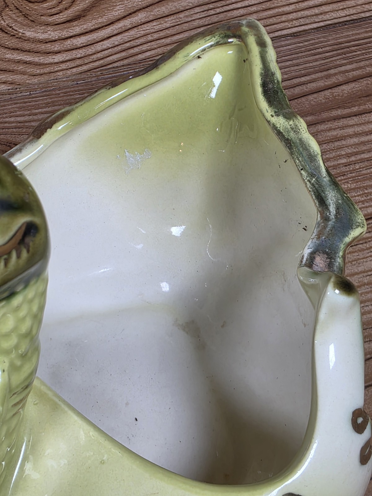 Vintage 1950s Hull Pottery #80 Goose Swan Duck Planter Bowl USA Chartreuse