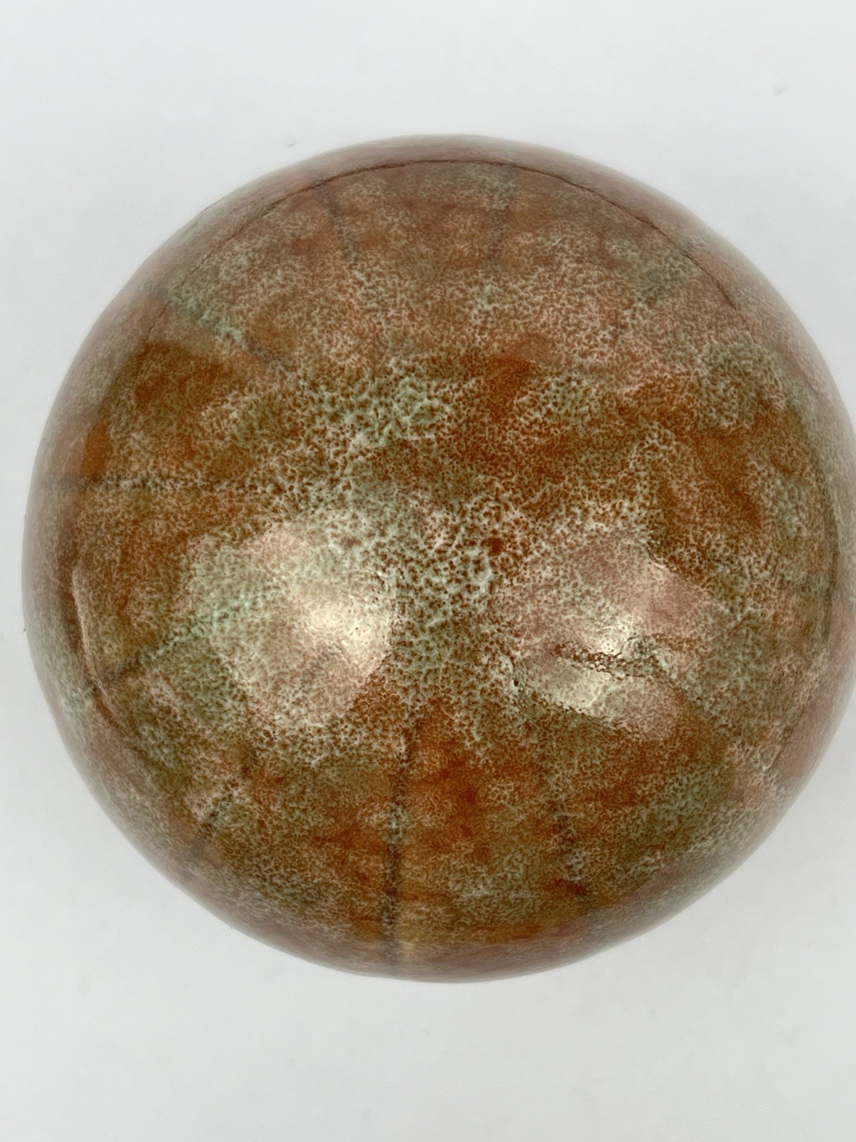 Round Globe Sphere Shaped Studio Pottery Paperweight/Table Art.