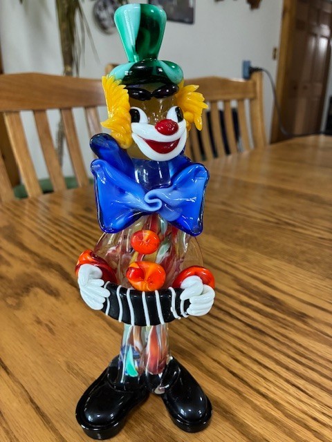 Vintage Murano Clown Glass Figures set of 3 Italian Hand Blown Art Glass