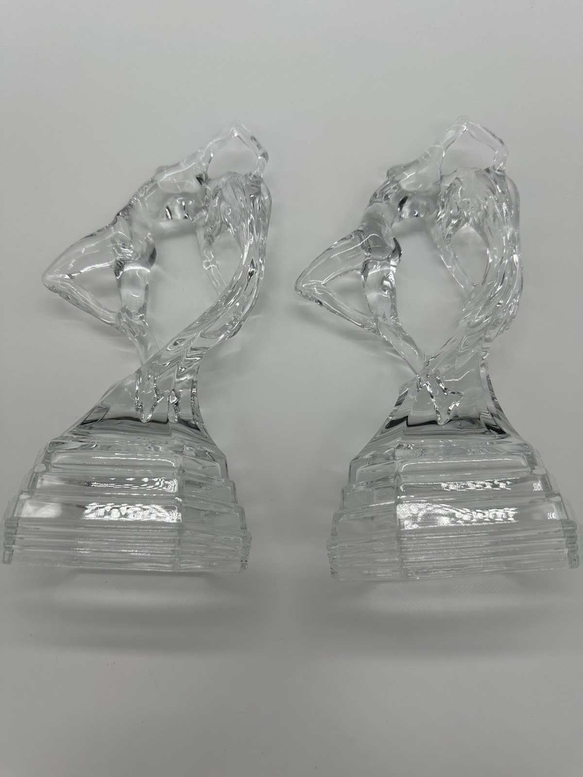 Vintage Royal Crystal Rock RCR Italian crystal sculptures Dancer Ofelia Set Of 2