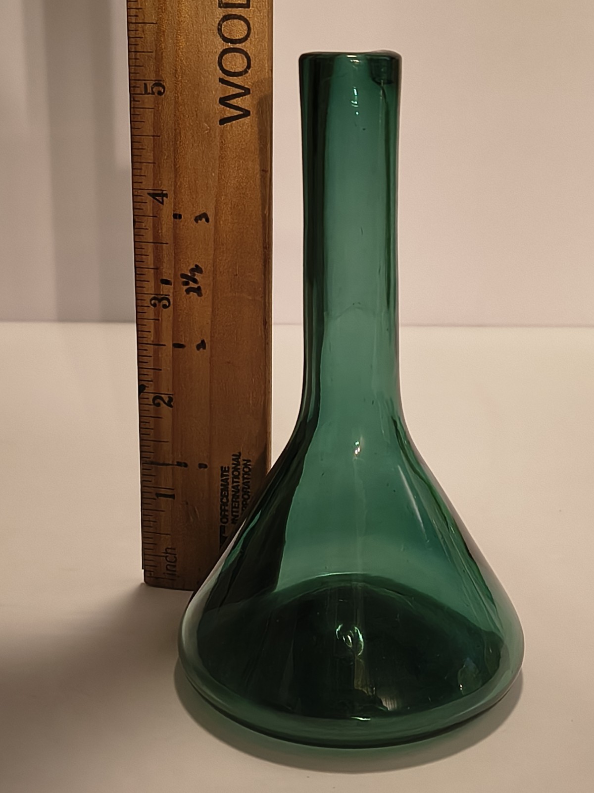 Blenko Hand blown Vintage Mini Bud Vase Model #57C Juniper 1957 Rare Collectible