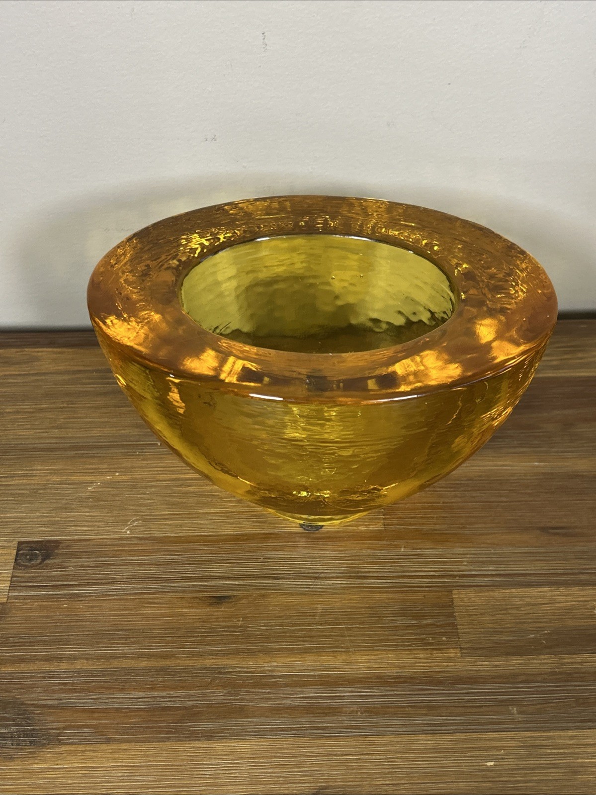 Fire and Light Orange Citrus Vase Vintage Recycled Glass Art Arcata CA