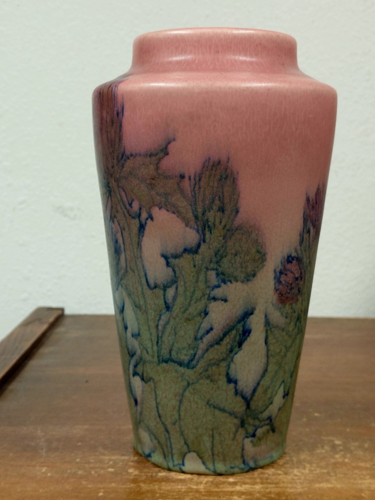 Rookwood Pottery Vellum Thistle Vase 8.5″ T Elizabeth N Lincoln 1930 Shape 1918