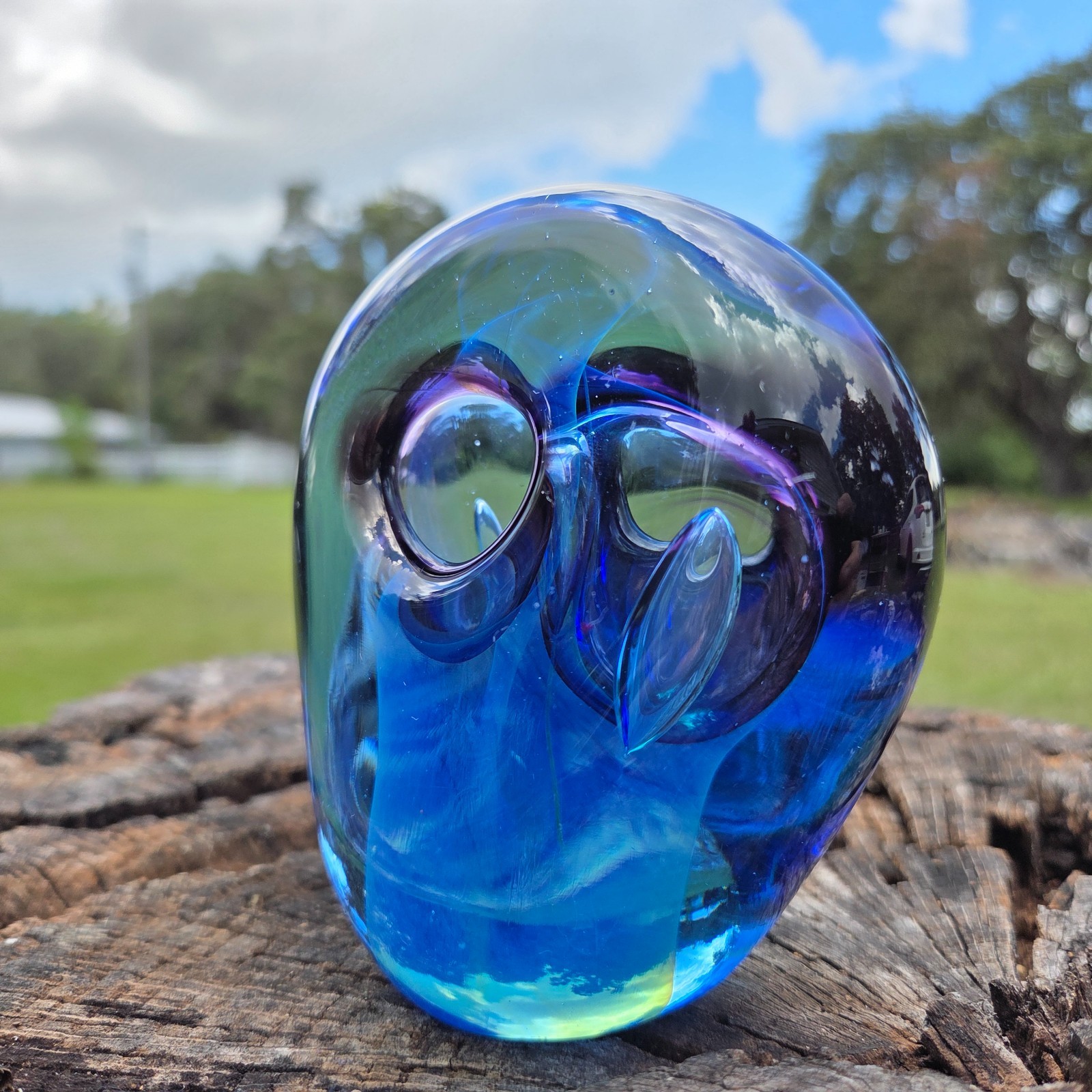 Karnig Dabanian Studio Art Glass Sculpture Paperweight Decor Heavy Rare Sign ’81