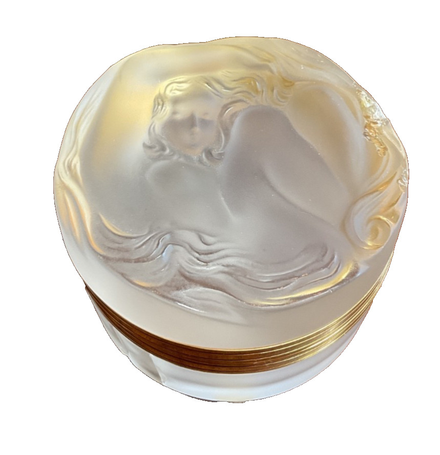 Antique Nude Woman Rene Lalique POWDER BOX Art Deco Dresser