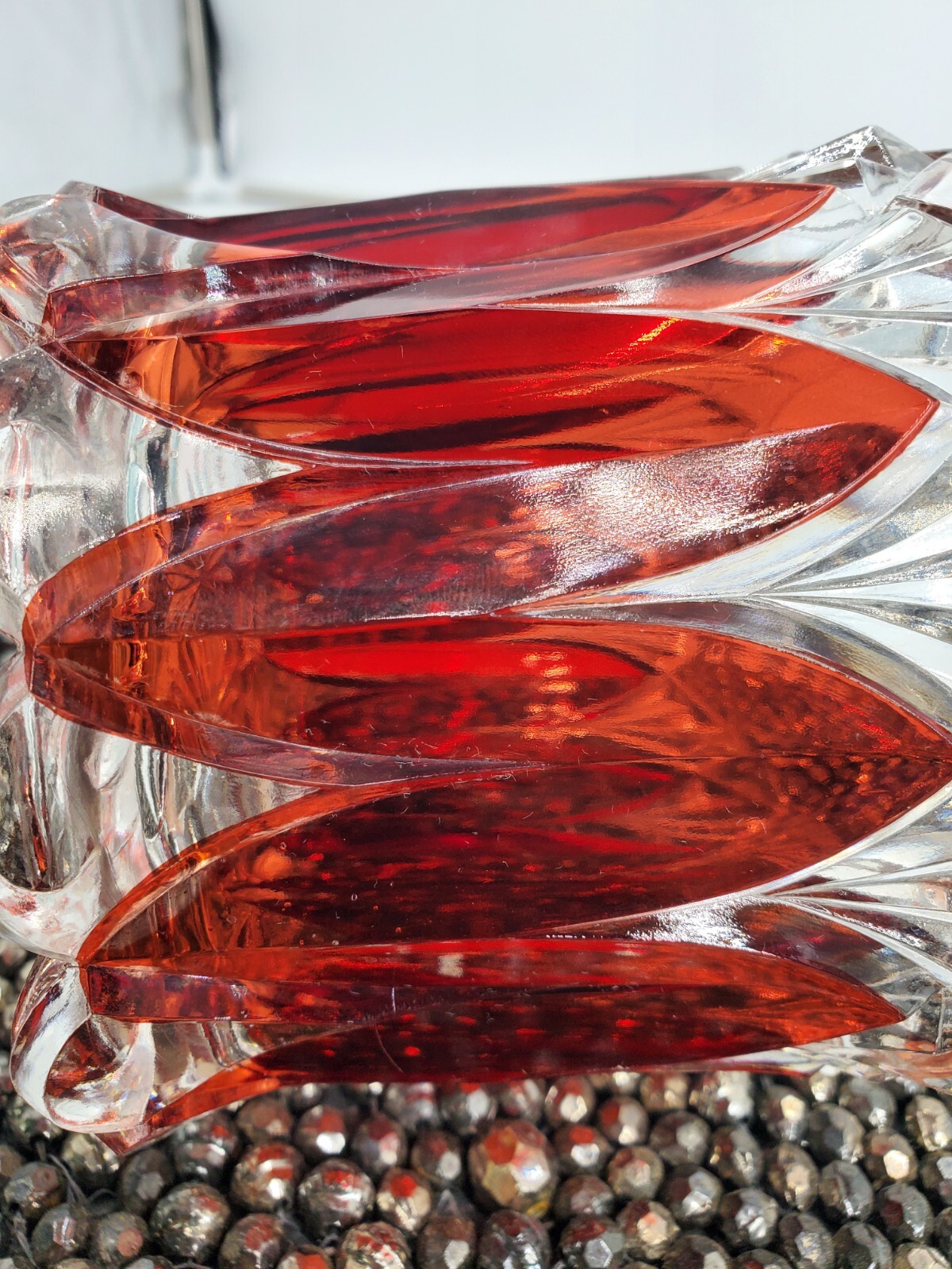 Ruby Flashed Crystal, Heavy Pattern (NAV3)