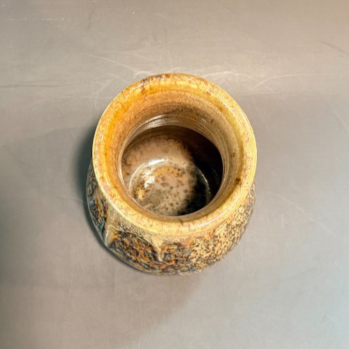 VTG Signed J.S. Studio Pottery 5.5″ Vase | 1996 Hand-Thrown Speckled Stoneware