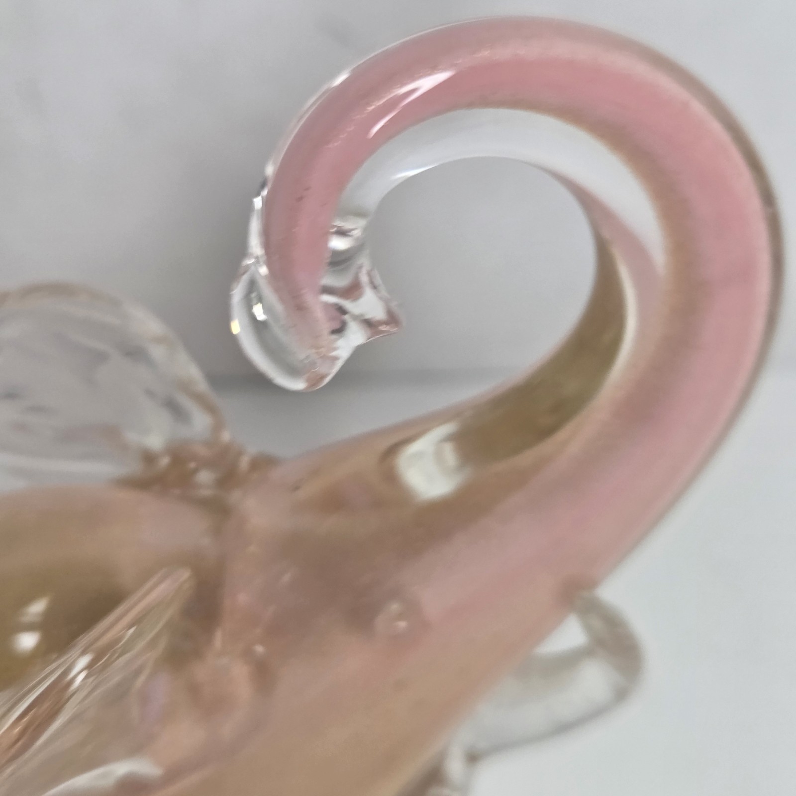 Vintage Genuine Venetian Murano Pink Elephant Figurine Made In Italy