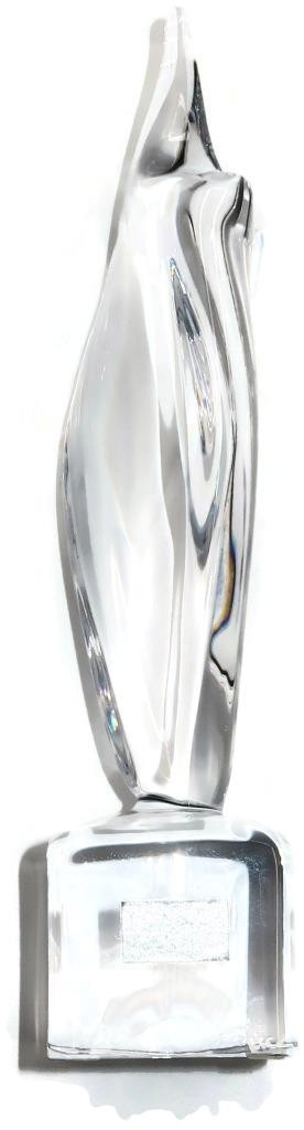Daum Crystal FLAME Paperweight Figurine 8052, 8″ tall, In Box