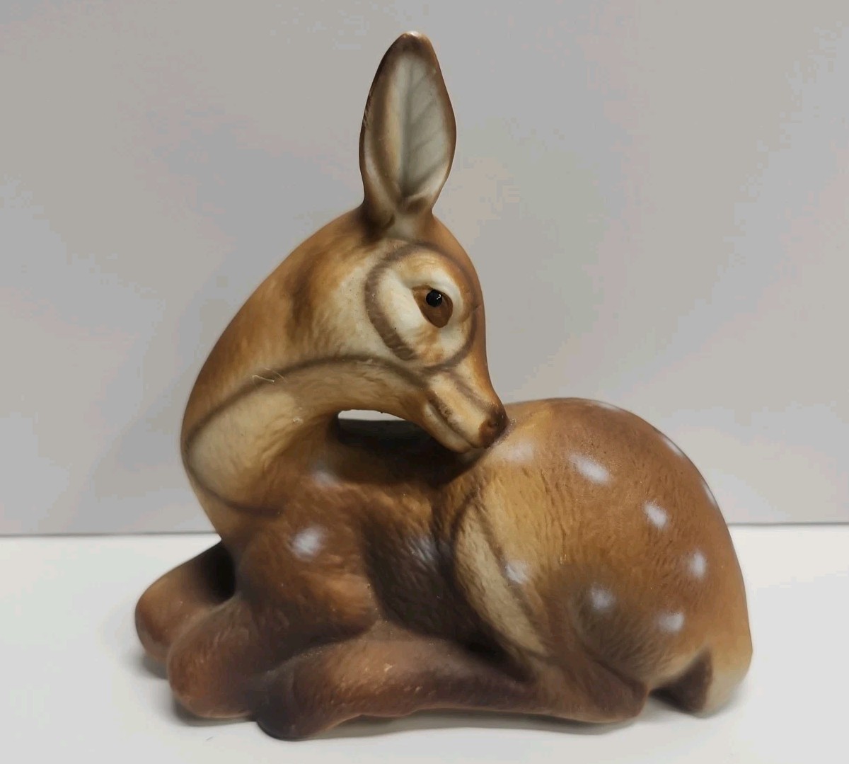 Vintage Ceramic Fawn Figurine, Likely Made By Harvey Knox Beautiful Free Shippin