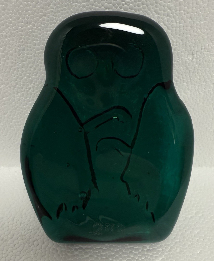 Blenko Glass Cryptid Critter 2523C – Mothman – Cerulean