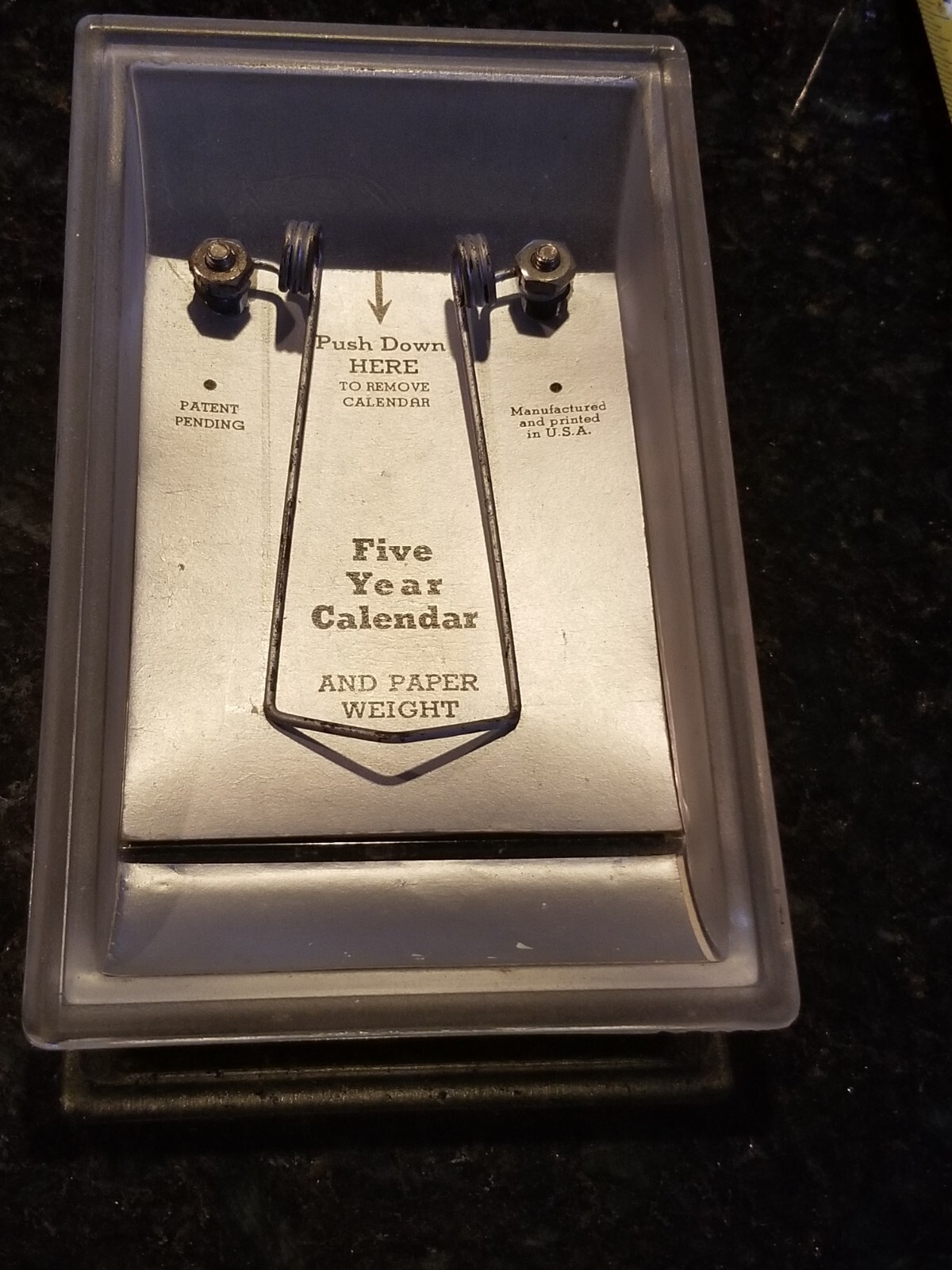 WWII Era 1940s Rolling Month Calendar Glass Paperweight Extension Press Chicago