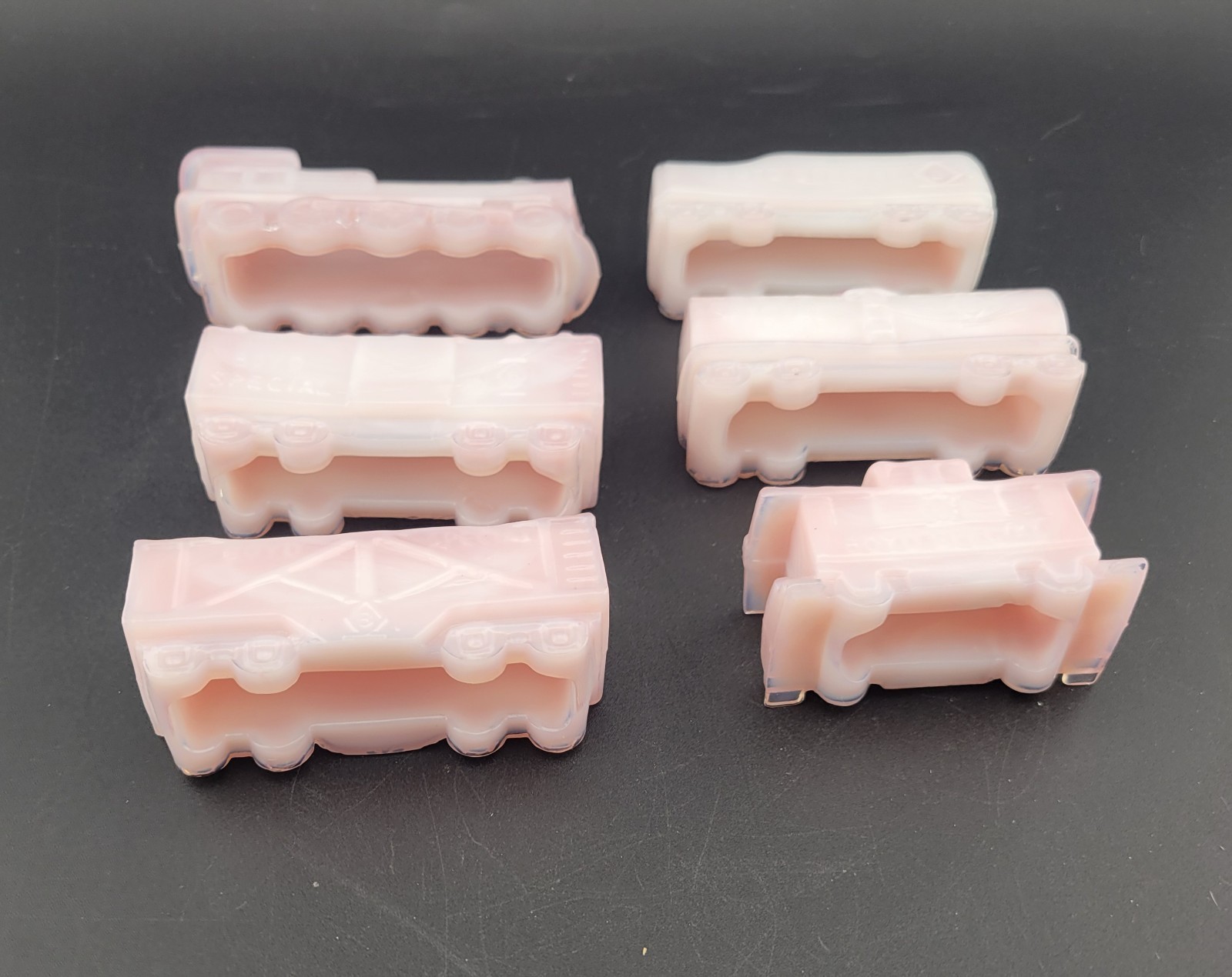 Boyds Special Opaque Pink Glass Christmas Train Handpainted Numbered In Box
