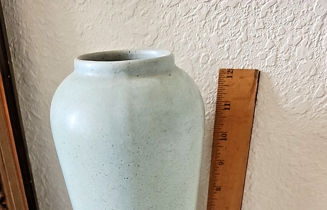 Handsome Studio Matte Pottery 12 1/2″ Aqua Vase Free Shipping