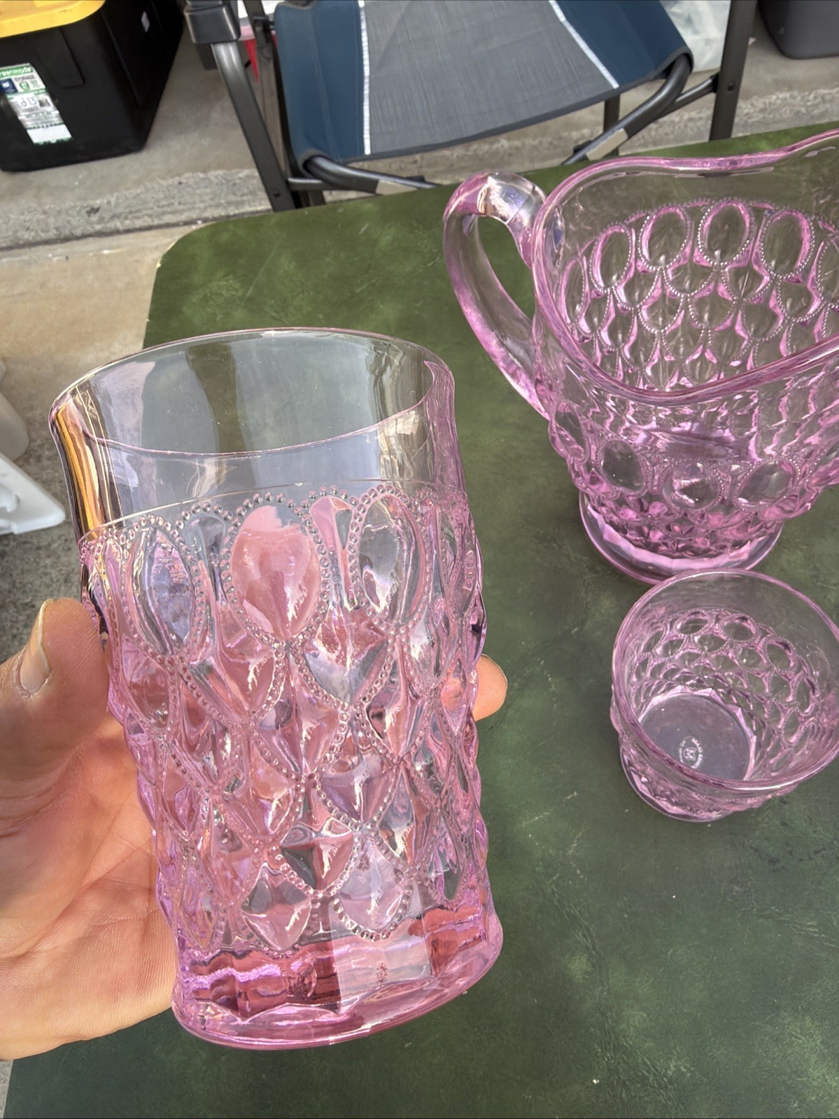 Vintage Mosser Passion Pink Pitcher And Cups – RARE