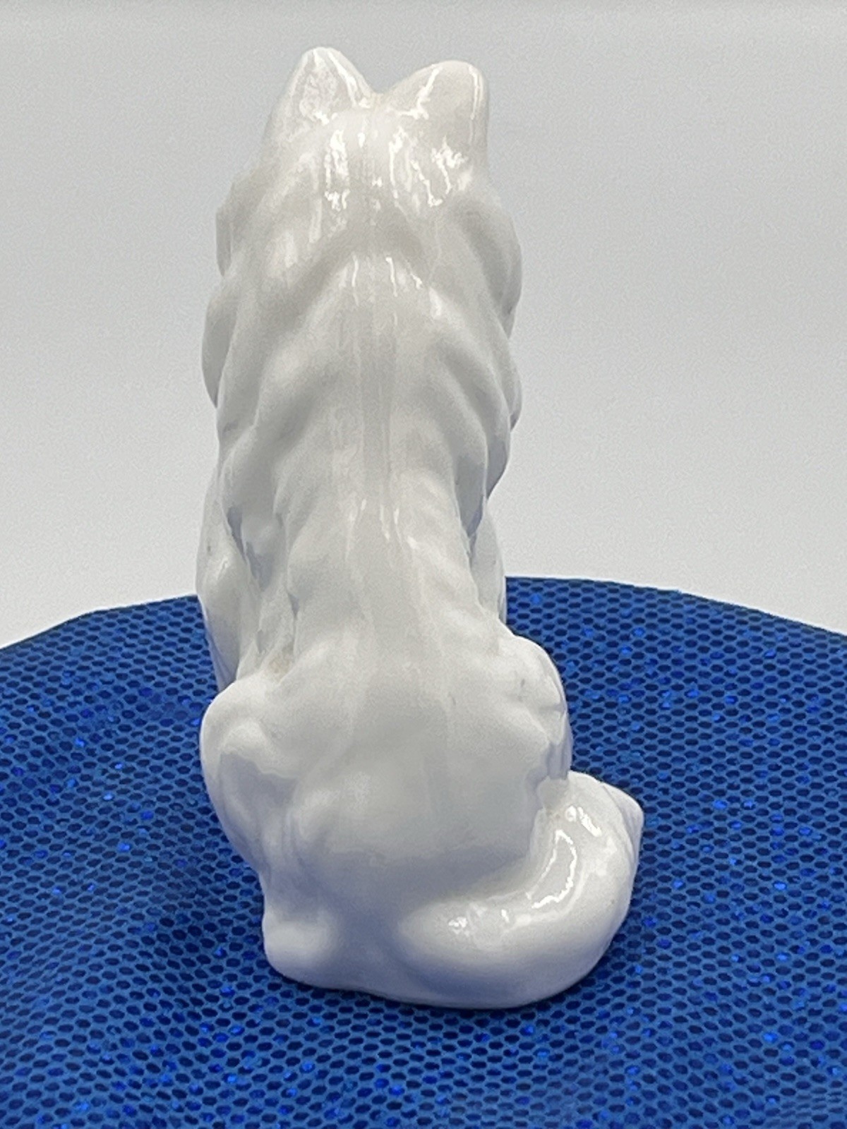 Mosser Milk Glass Collie /Sheltie Dog Puppy Figurine Vintage New Old Stock
