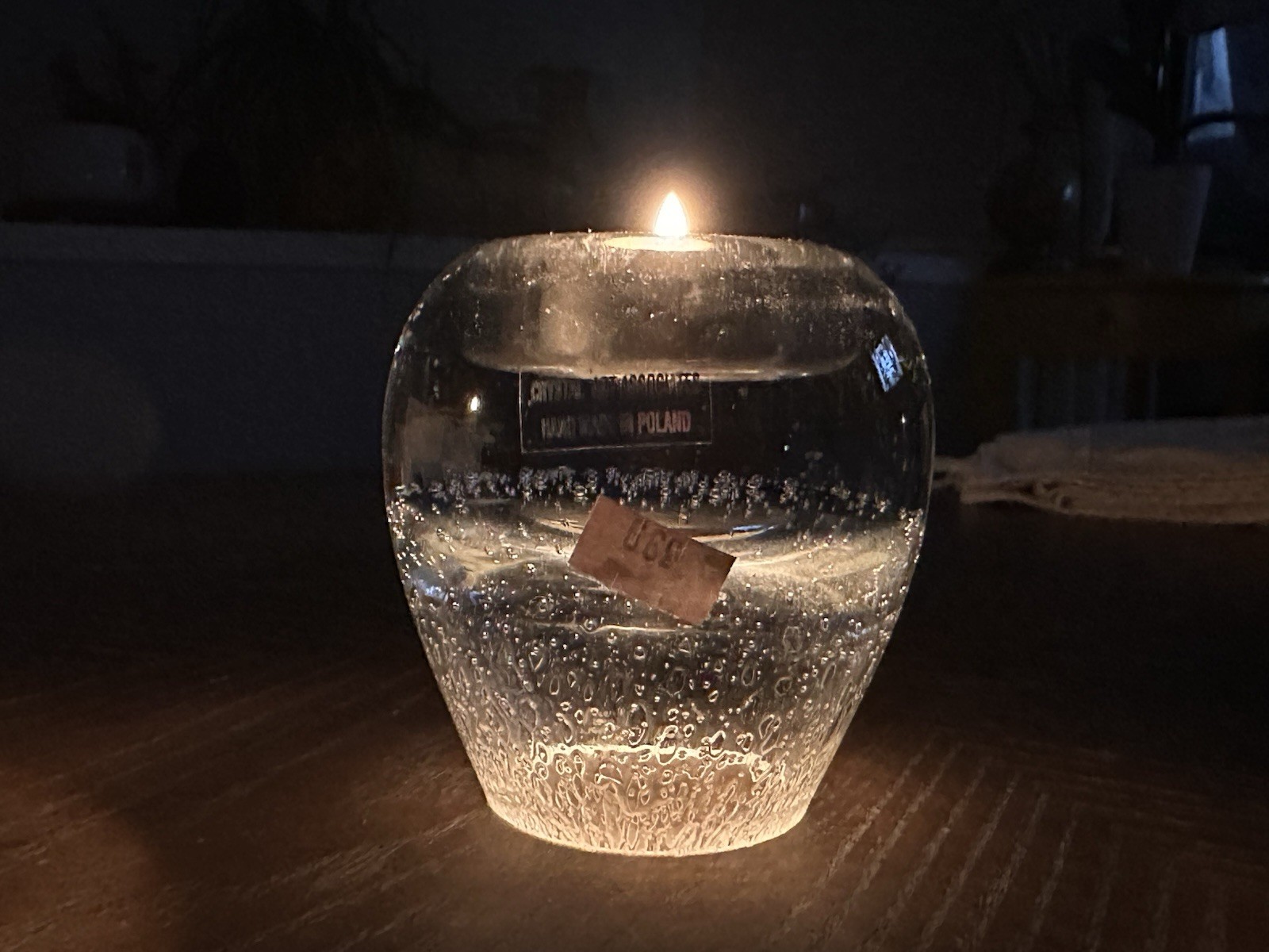 Royal Limited Crystal Controlled Bubble Votive Candle Holder 3.25” X 3″ Poland