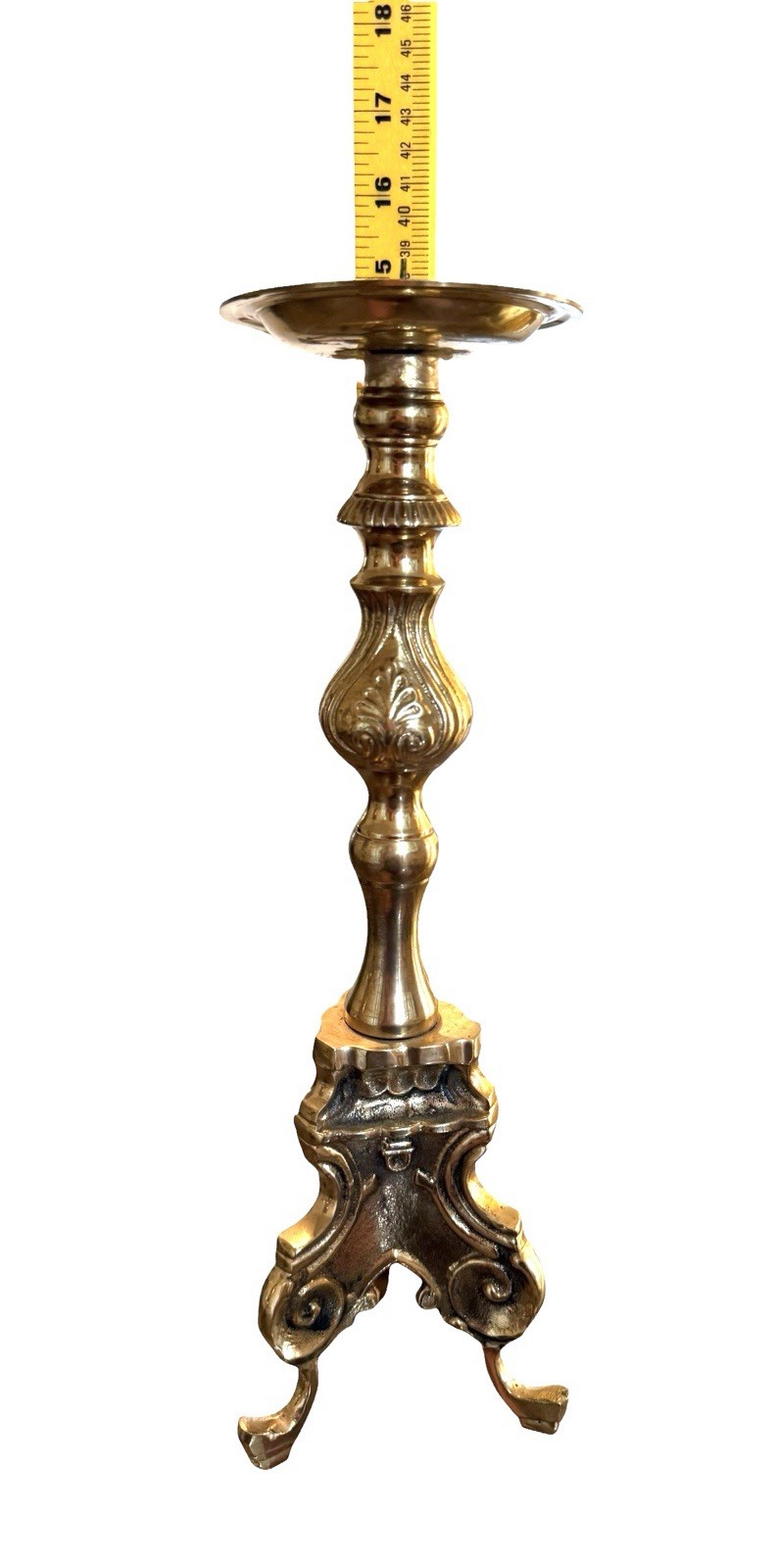 Antique brass Ornate Candle Holder Candle Stick Large