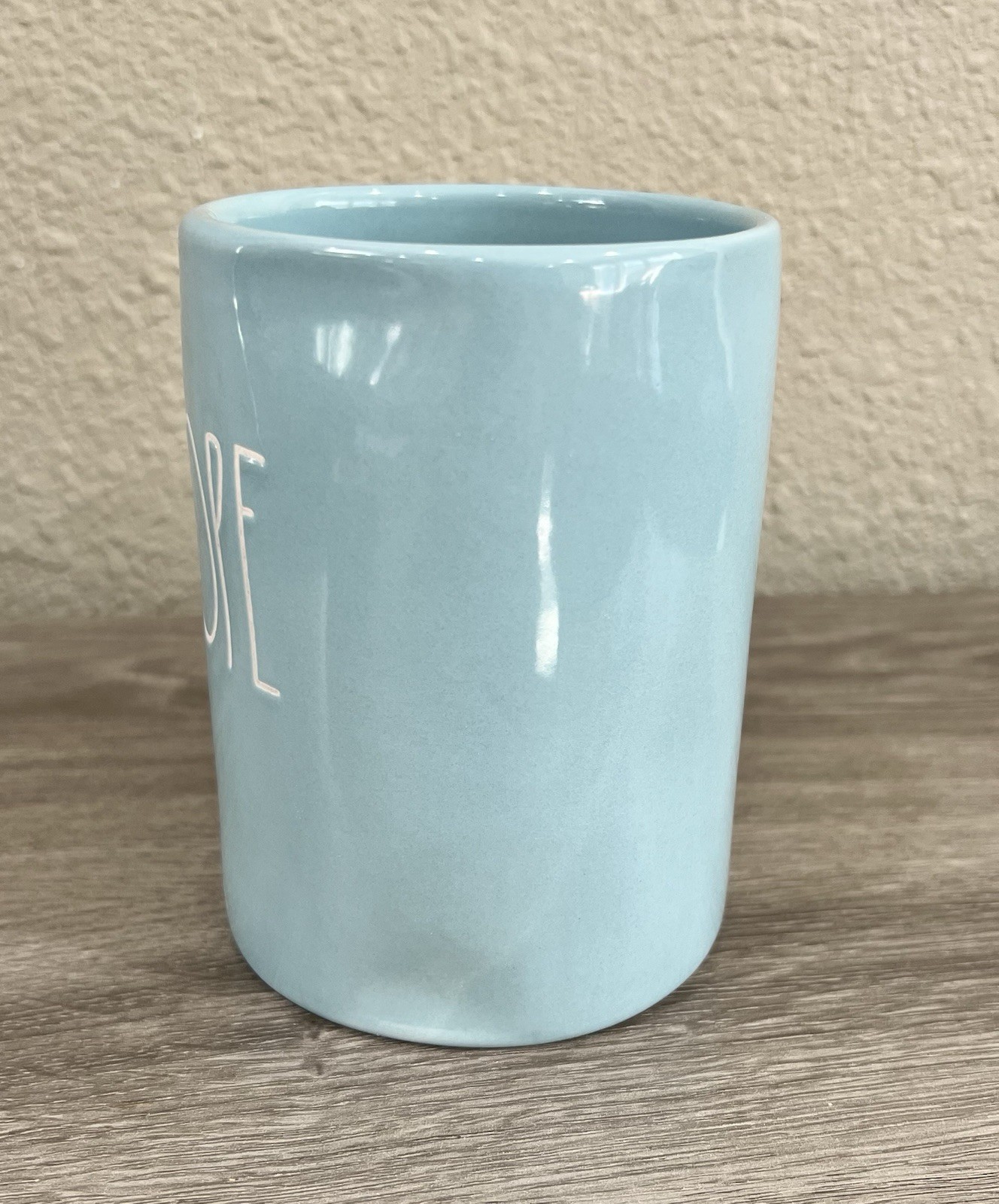Rae Dunn HOPE Ceramic Candle Holder Artisan Collection Light Blue