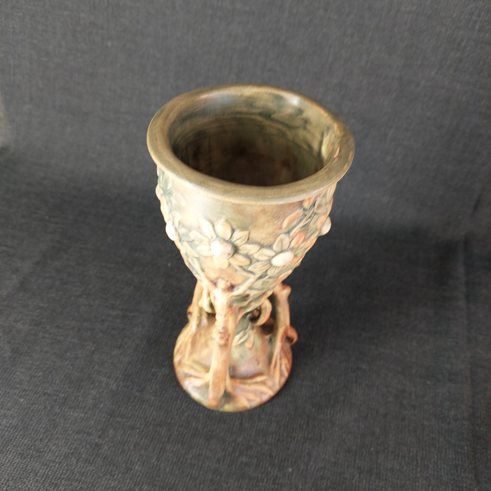 Weller Art Pottery Woodcraft Banyan Tree Chalice Vase 1920-1933 Art Nouveau