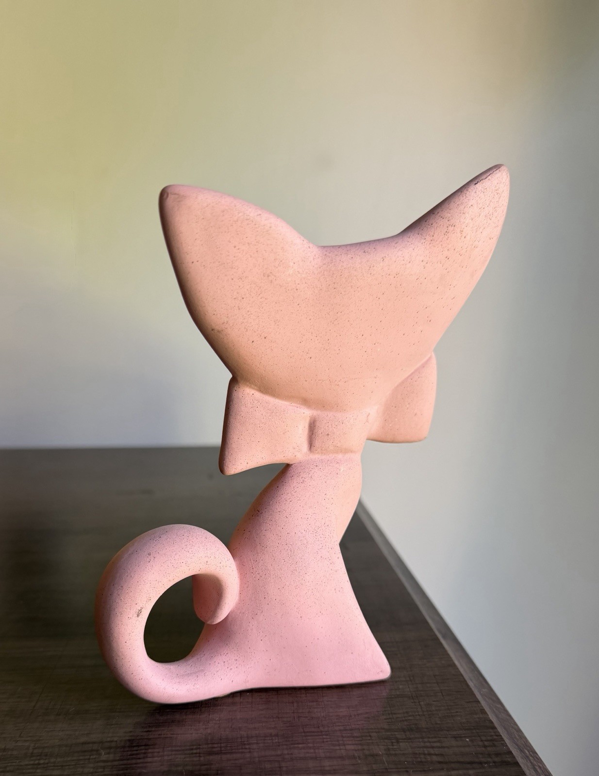 Vintage Freeman McFarlin Mid Century Pottery Pink Cat Kitten California USA