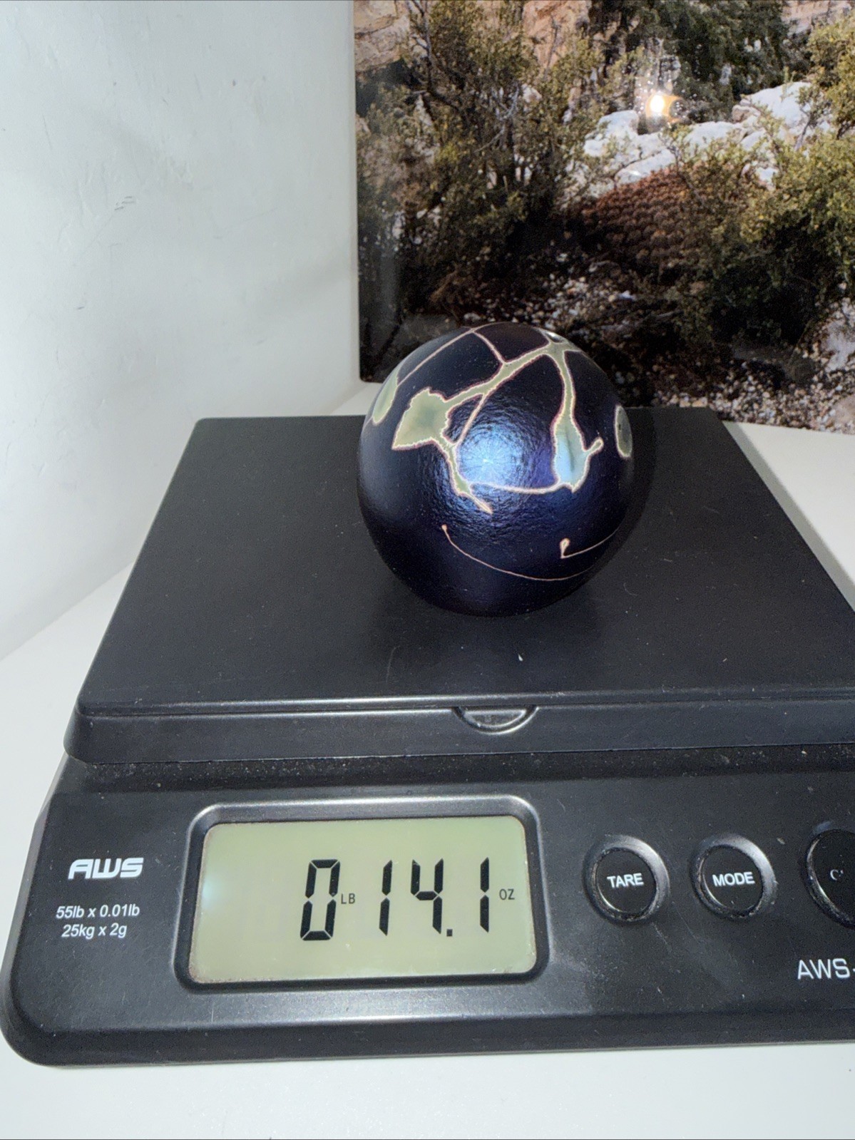 Robert Held Purple Hand Blown Art Glass Paperweight SIGNED
