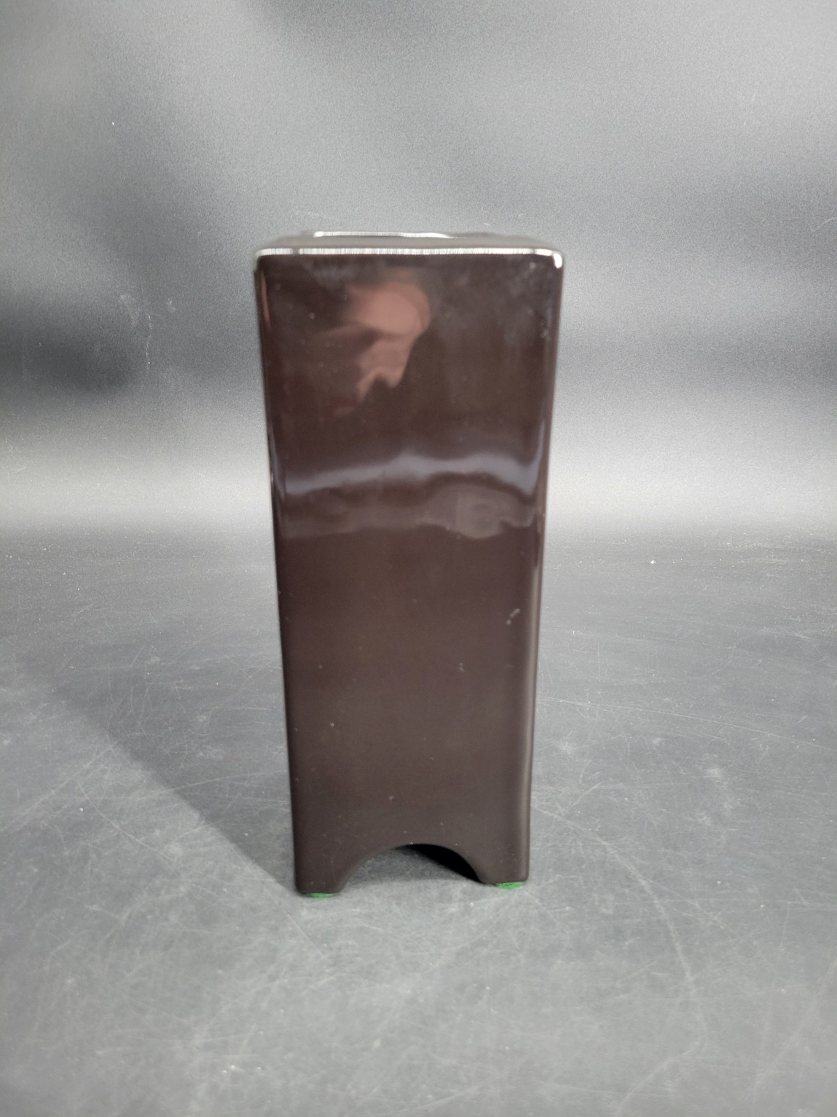 Vintage Haeger Floral 11 1/2 Inch Tall 4 1/8″ Square Black Ceramic Vase w/ Tag