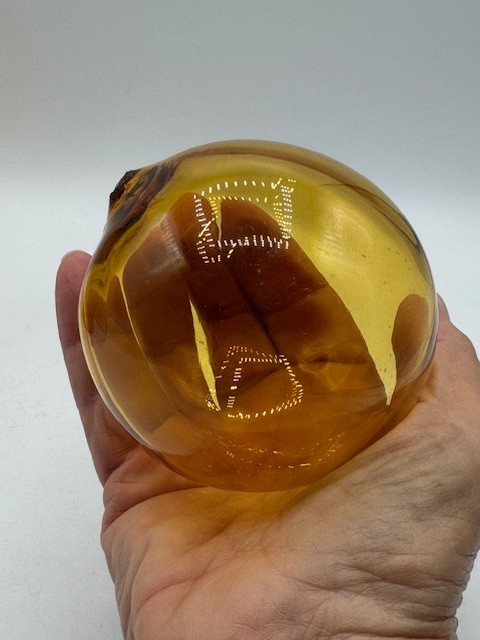 Blenko #51 Glass Wheat Hand Blown Orb Ball Float-3.5″