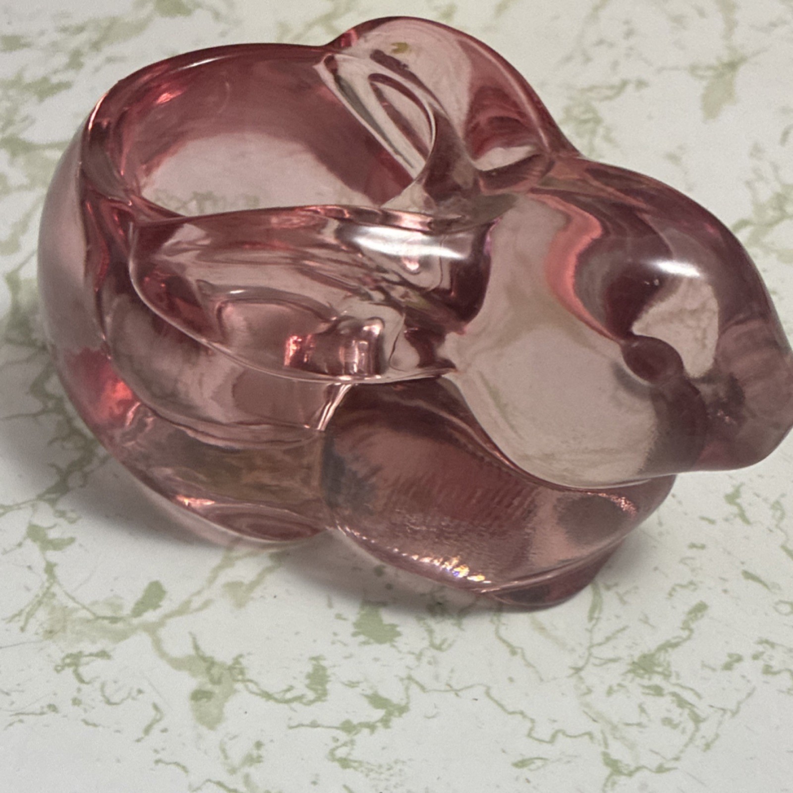 Pink Glass Rabbit/Bunny Figurine Animal Theme Collectible Decor