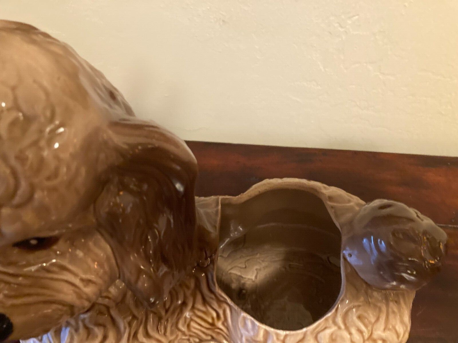 1950’s PRECIOUS POODLE Dog Figural Planter VINTAGE Centerpiece~12.5 X 10 X 5.5″