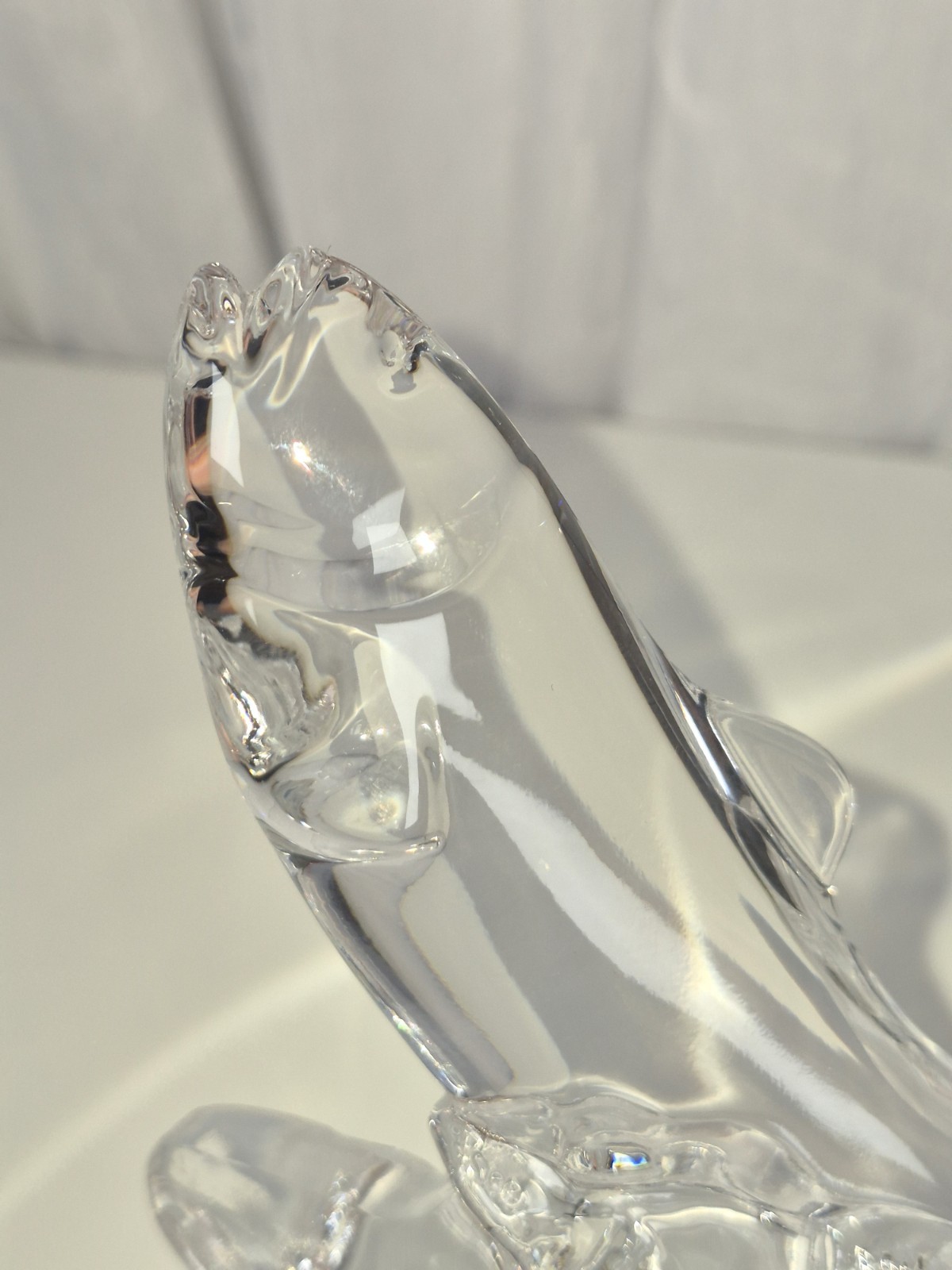 Vintage Cristal d’Arques-Durand Lead Crystal Leaping Trout Made in France