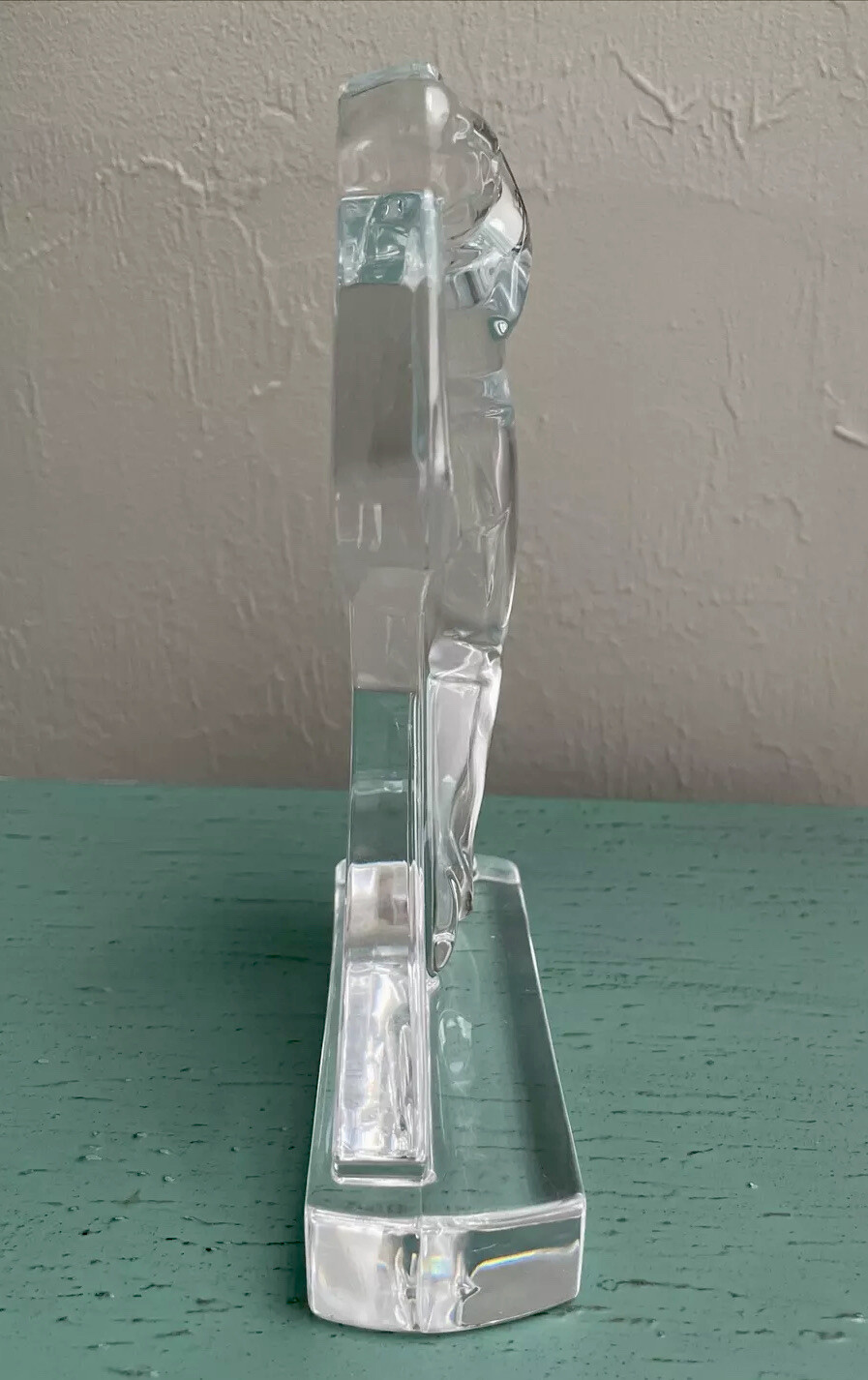 Vintage Japan Hoya Crystal Golfer Figurine Stamped Paperweight Art Glass Rare