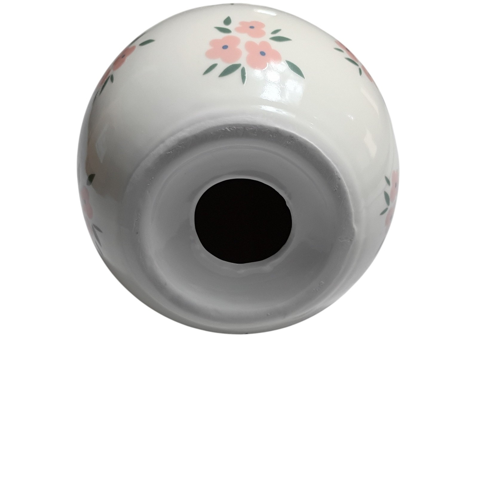 Ceramic Egg Floral Decorative Container Pink Flower White Spring Easter