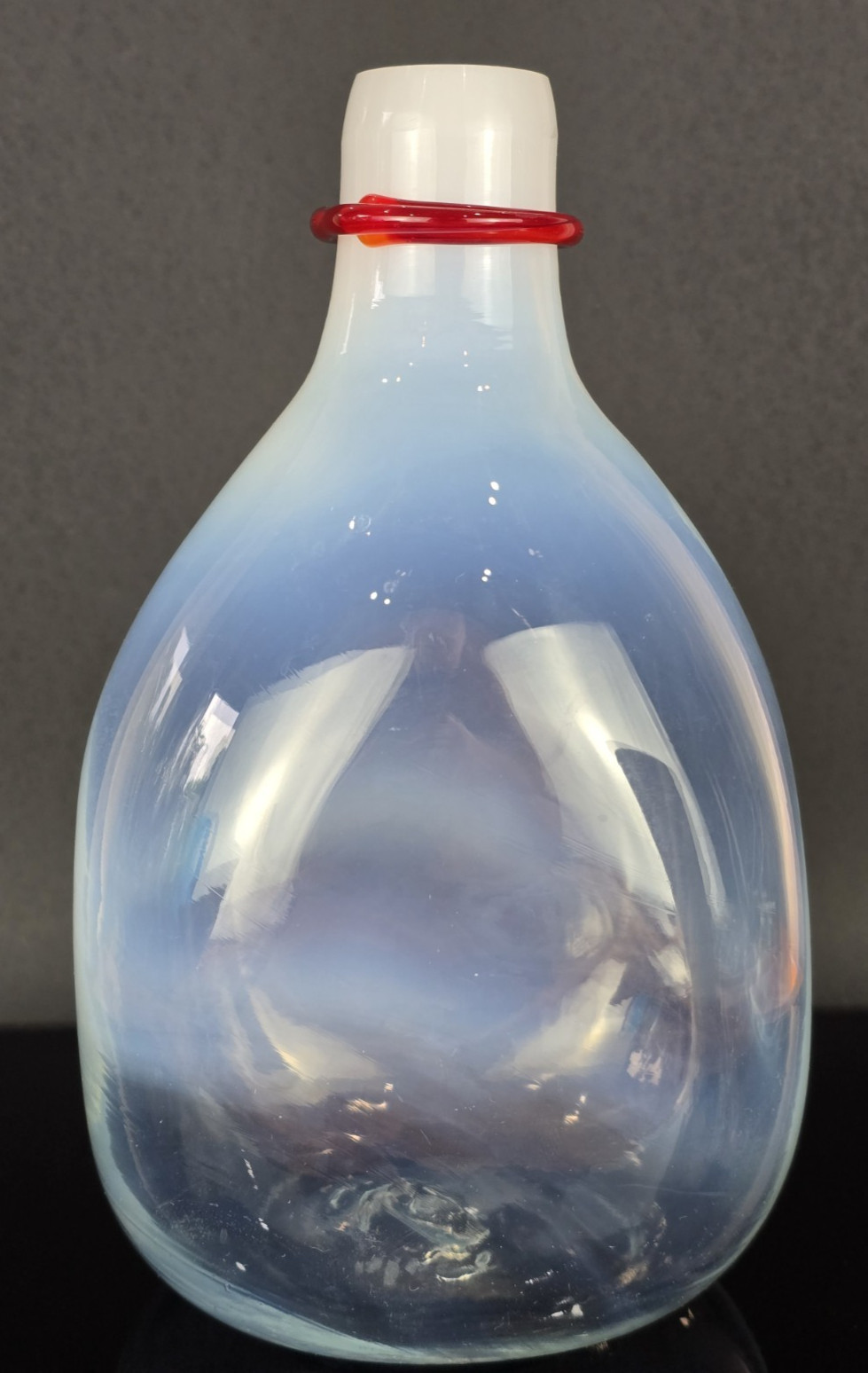 Rare Blenko Rialto Opalescent White Ruby Red Glass Decanter Wayne Husted 1960