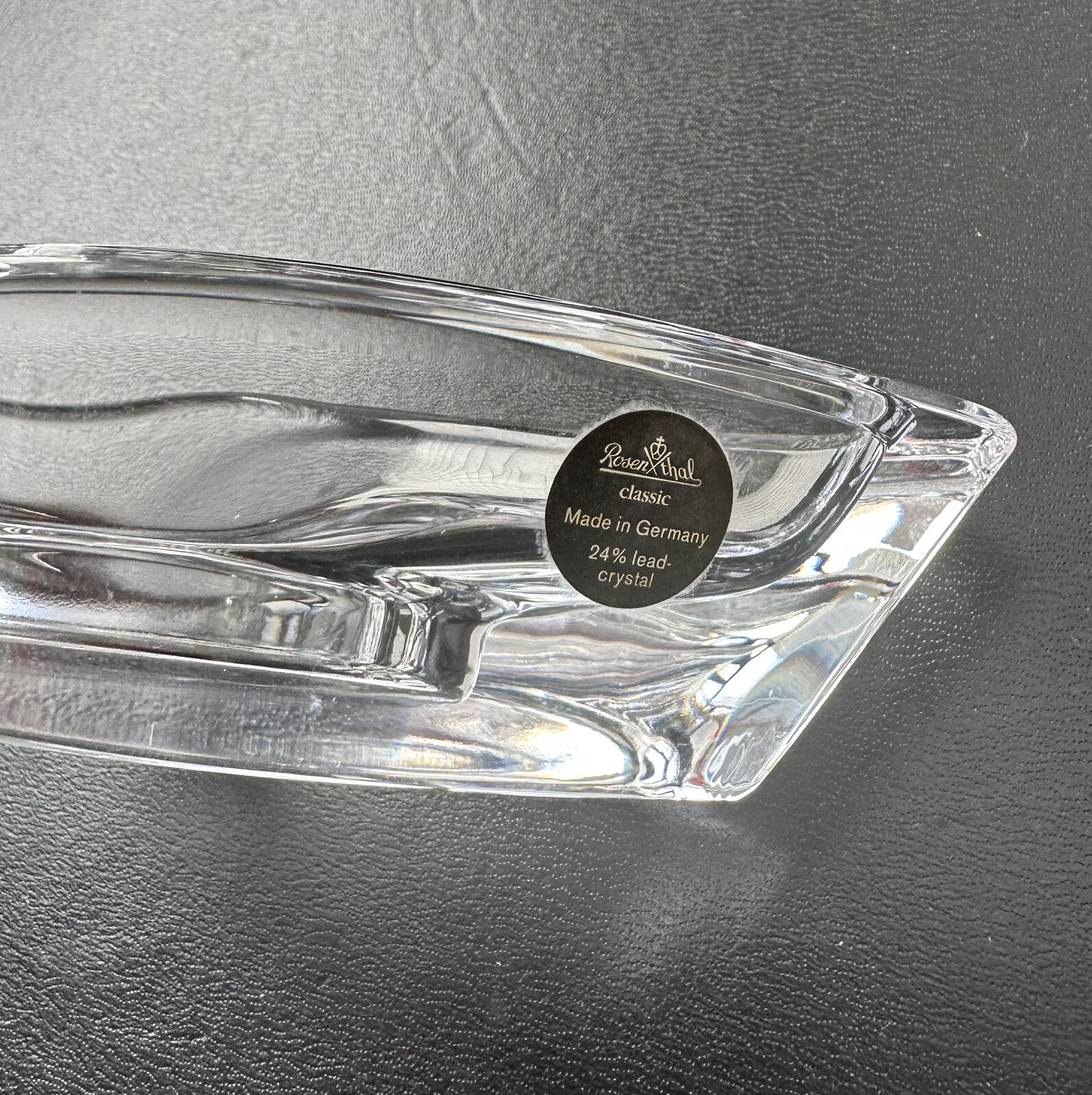 Vintage Rosenthal Horizon Crystal Glass Candle Holder Catchall Vide Poche 1980s