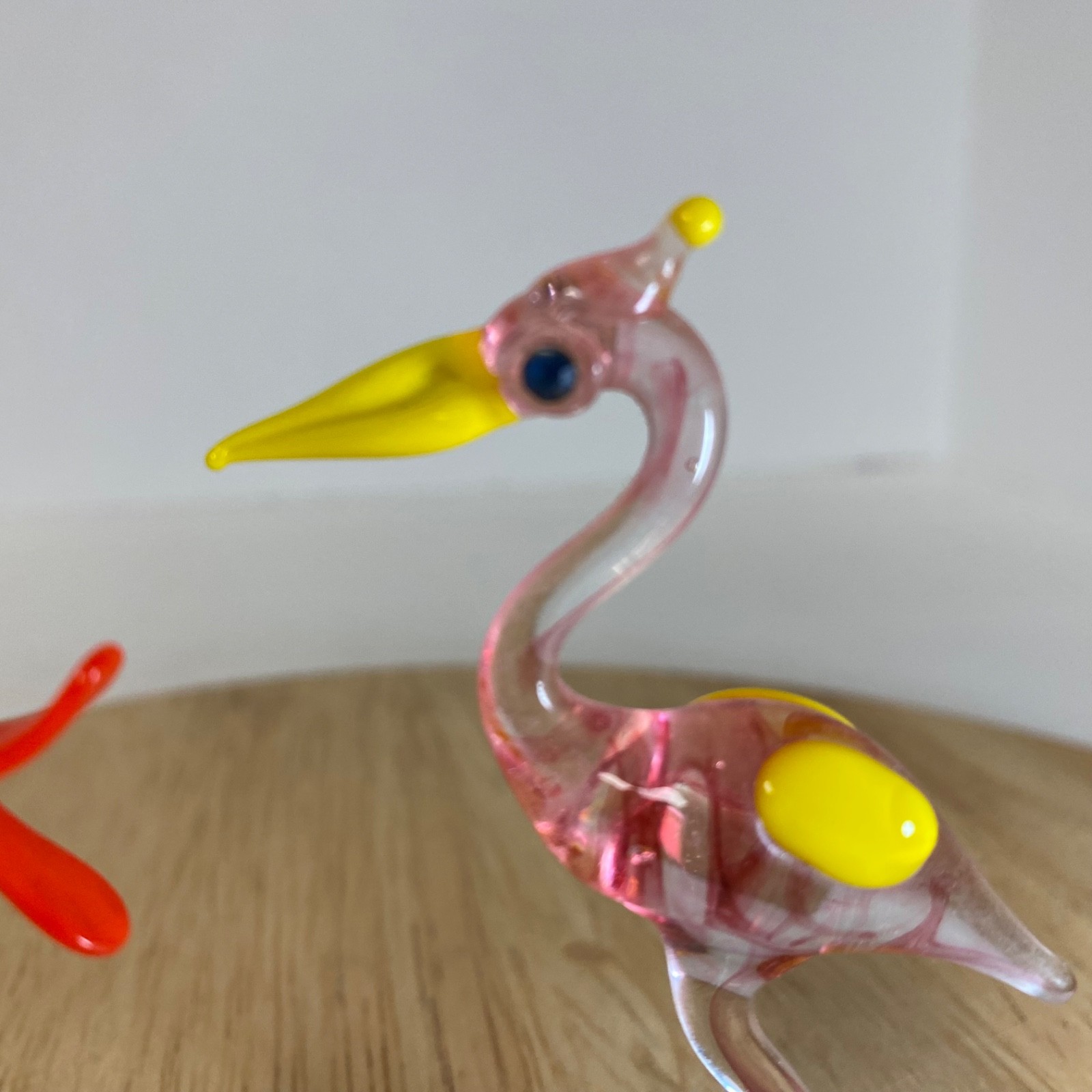 Vintage Murano Style 2 Birds Miniature Figurine • Blue Duck • Flamingo