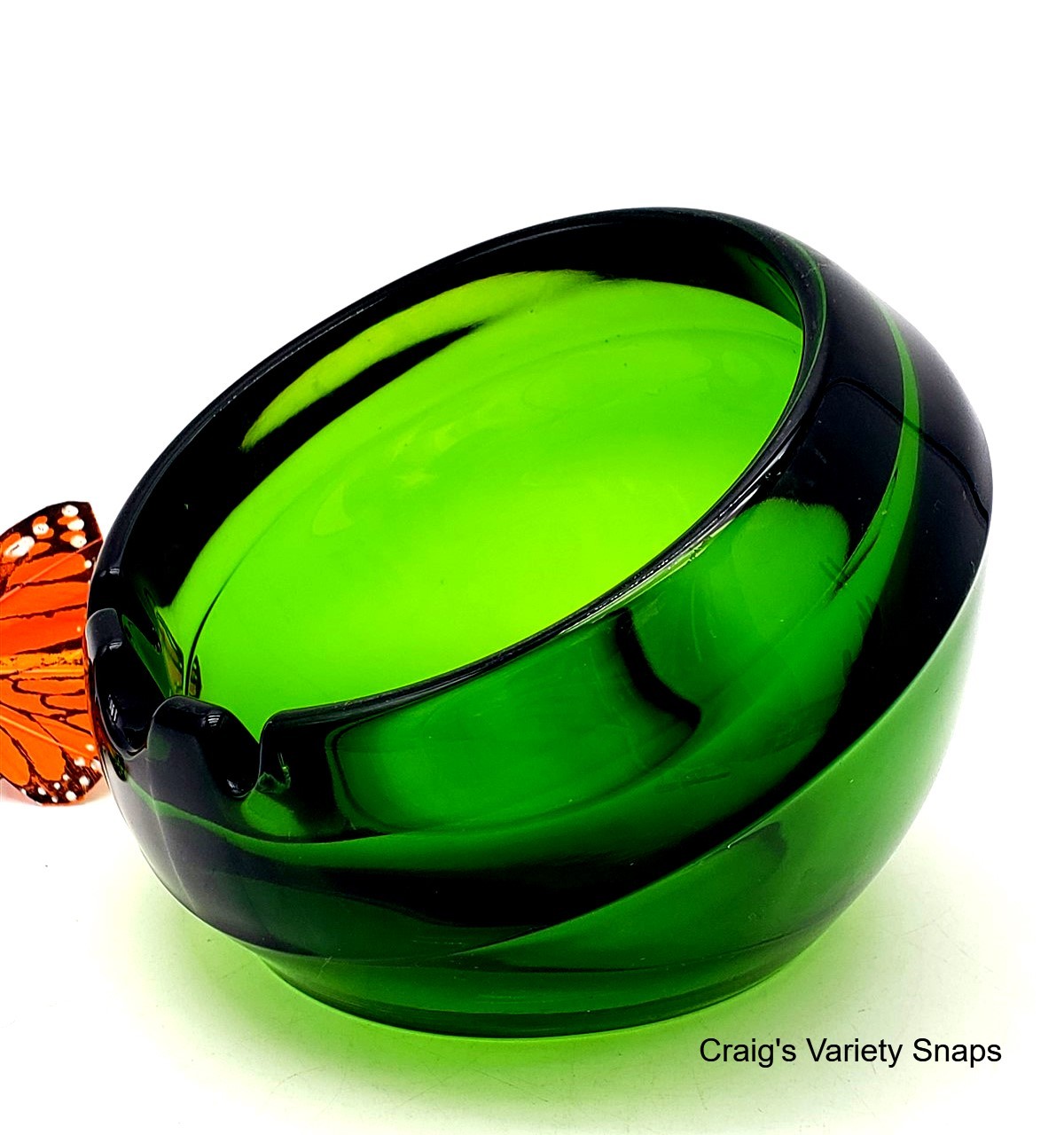 Viking Martinsville Avocado Green LARGE Ash Tray, Cigarette & Cigar