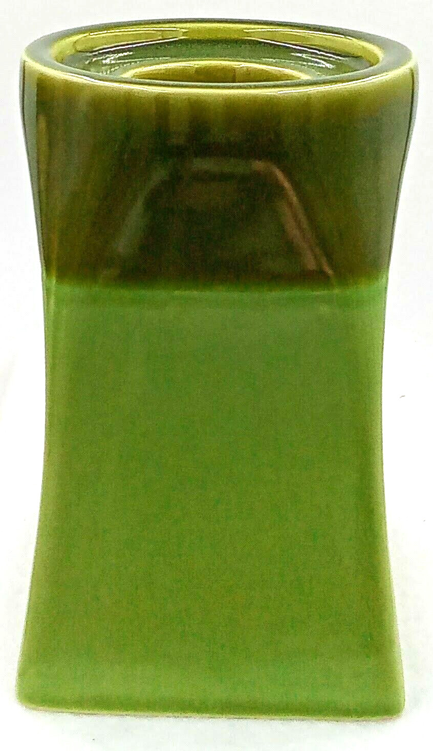 Partylite Pillar Tealight Votive Candle Holder Square Ceramic Avocado Mint Green
