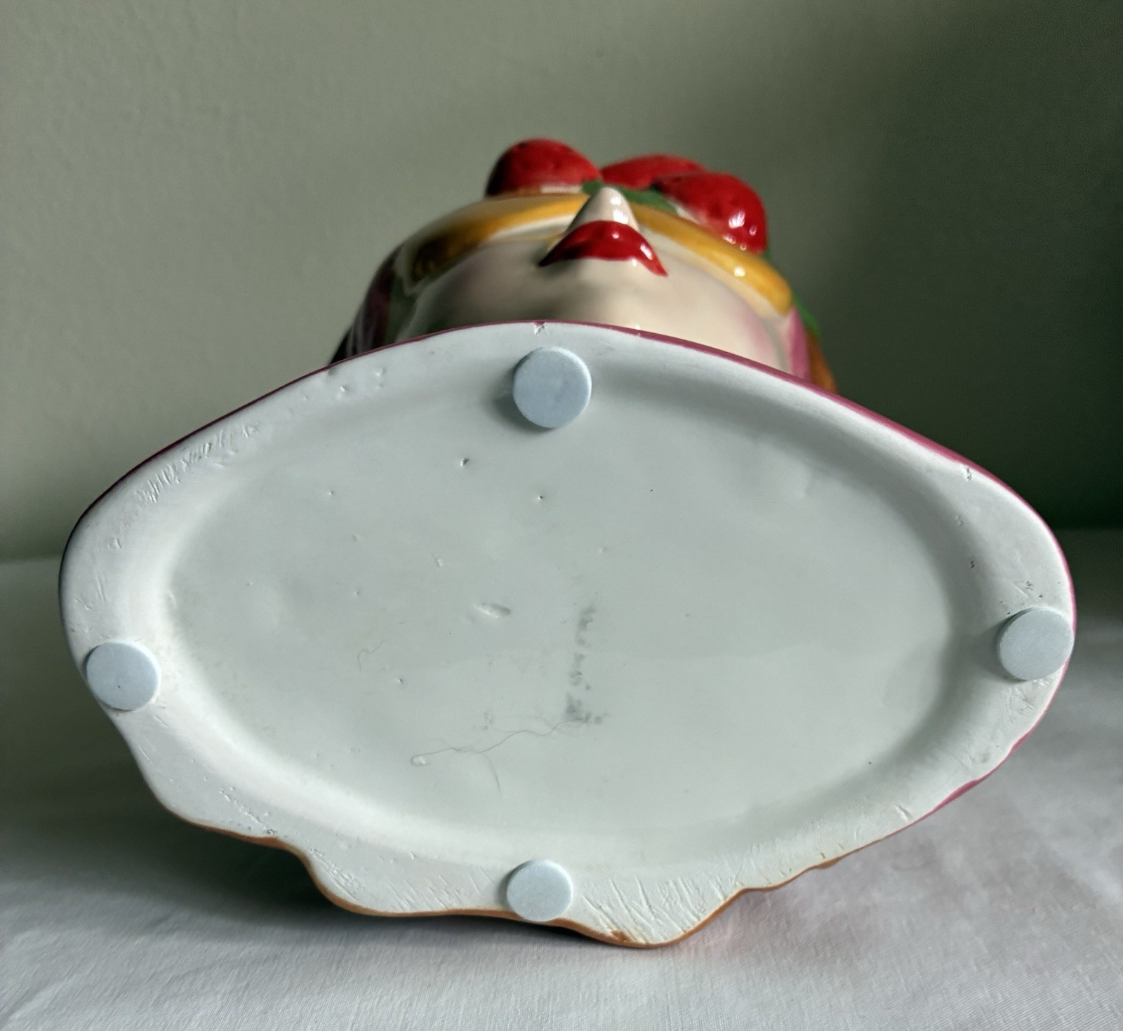 Strawberry Lady Head Ceramic Vase Planter with Yellow Sunglasses & Earrings