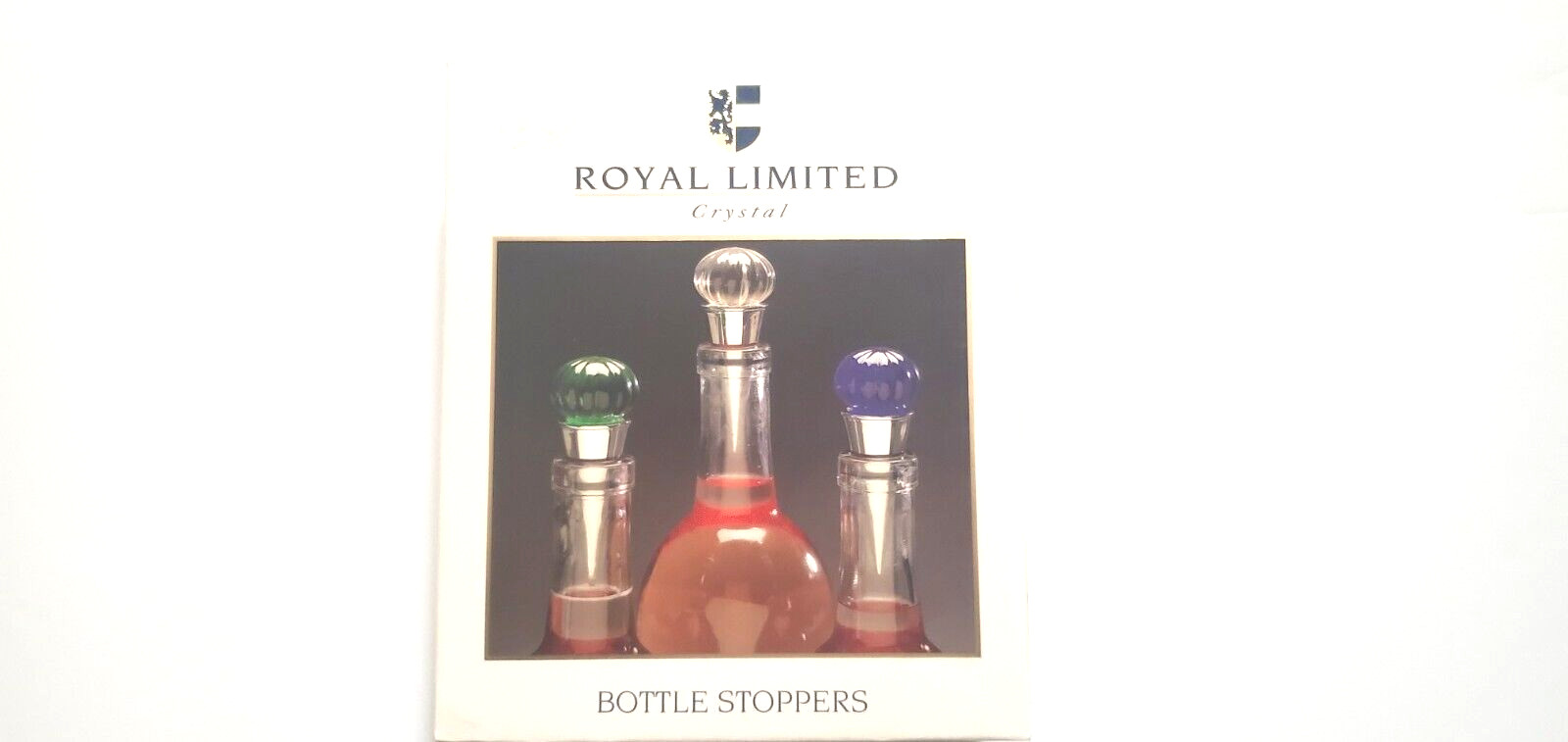 Royal Limited Crystal 3 Bottle Stopper Set Brand New in Original Box *Very Rare*