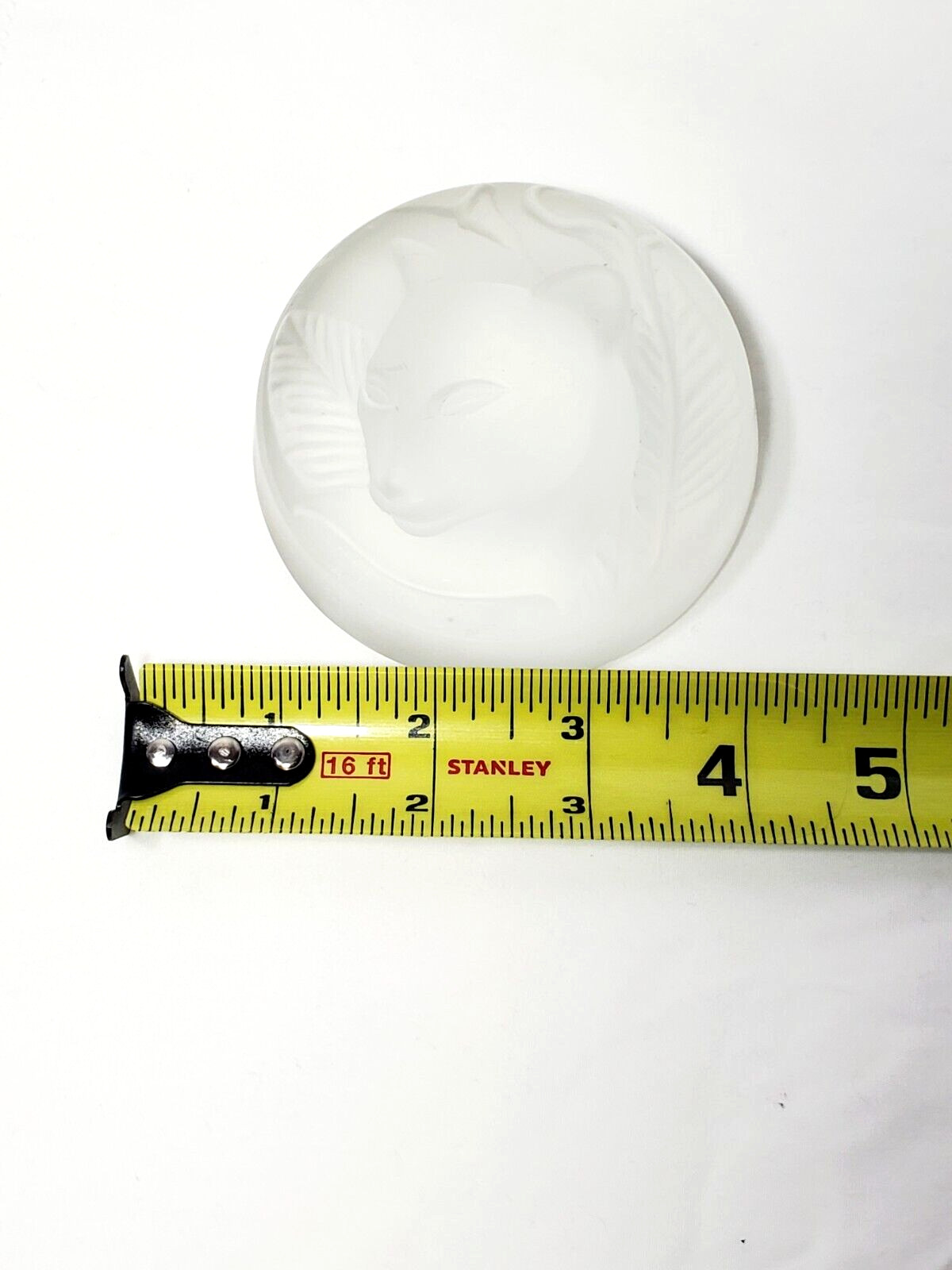 Vintage Panther Frosted Glass Paperweight Wild Cat Jungle 3.5″ Wildlife 3D